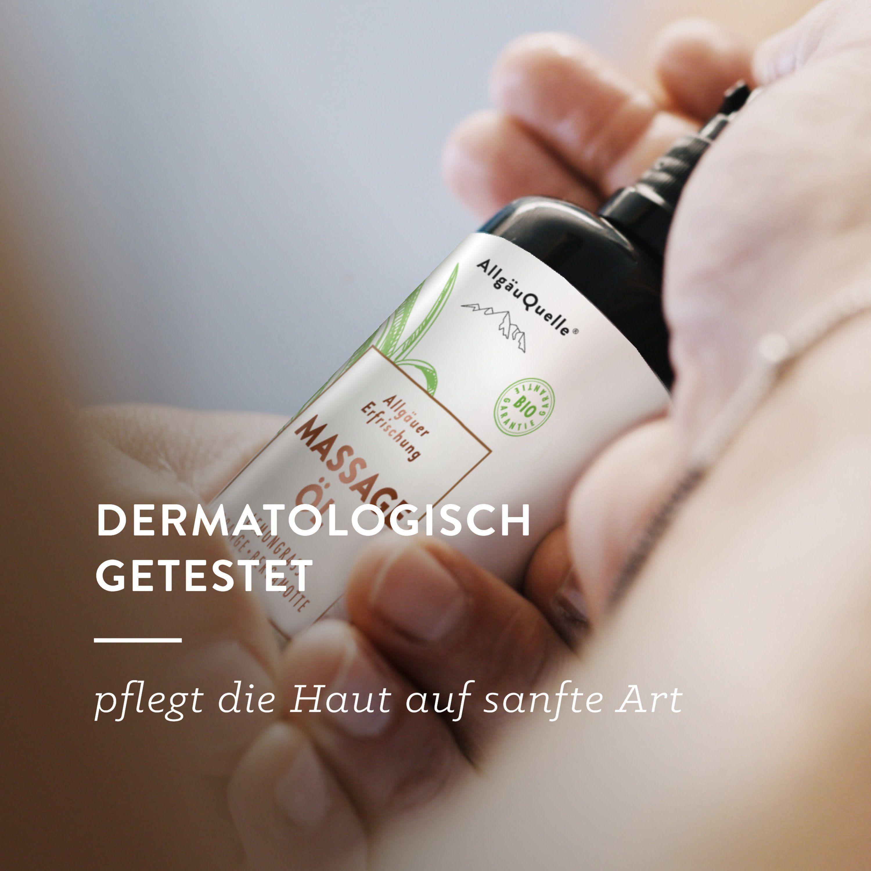 AllgäuQuelle BIO Massageöl-Set mit 100% Bio ätherische Öle Lemongrass, Orange und Lavendel, Zeder