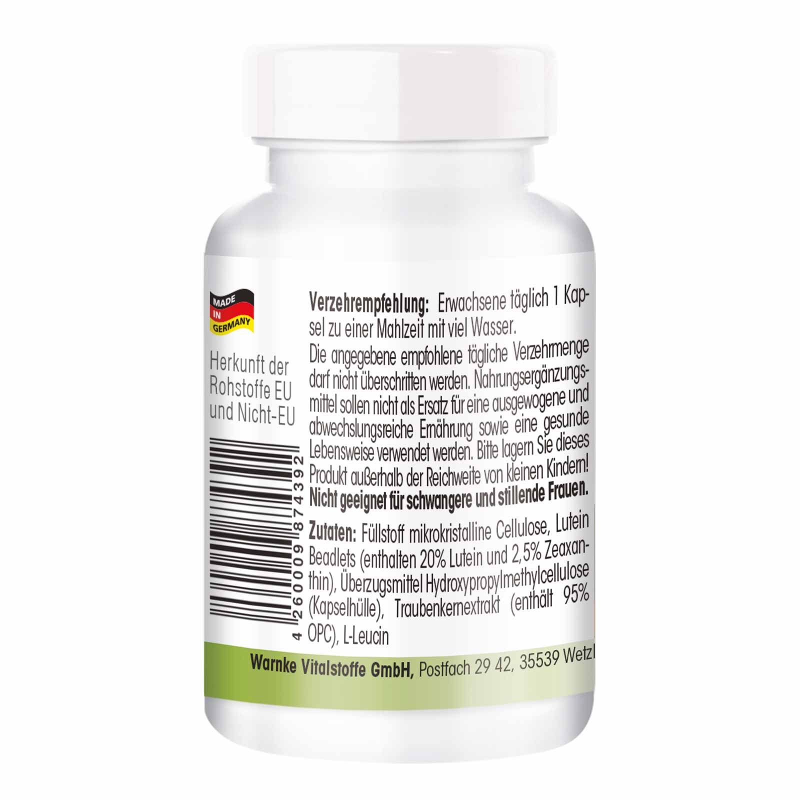 Warnke Vitalstoffe | Lutein 20mg mikroverkapselt