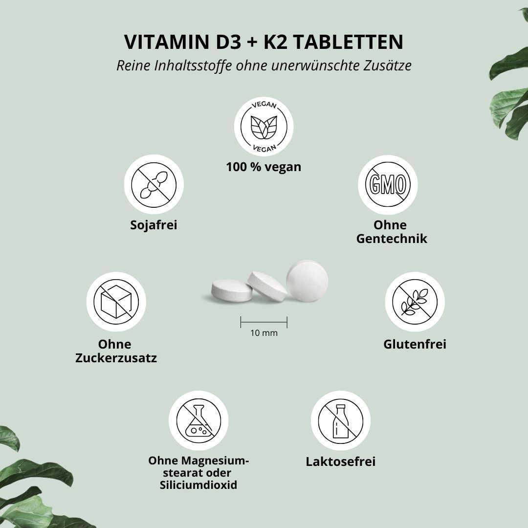 Nutri+ Vitamin D3 K2 Tabletten Depot - vegan und hochdosiert 240 St