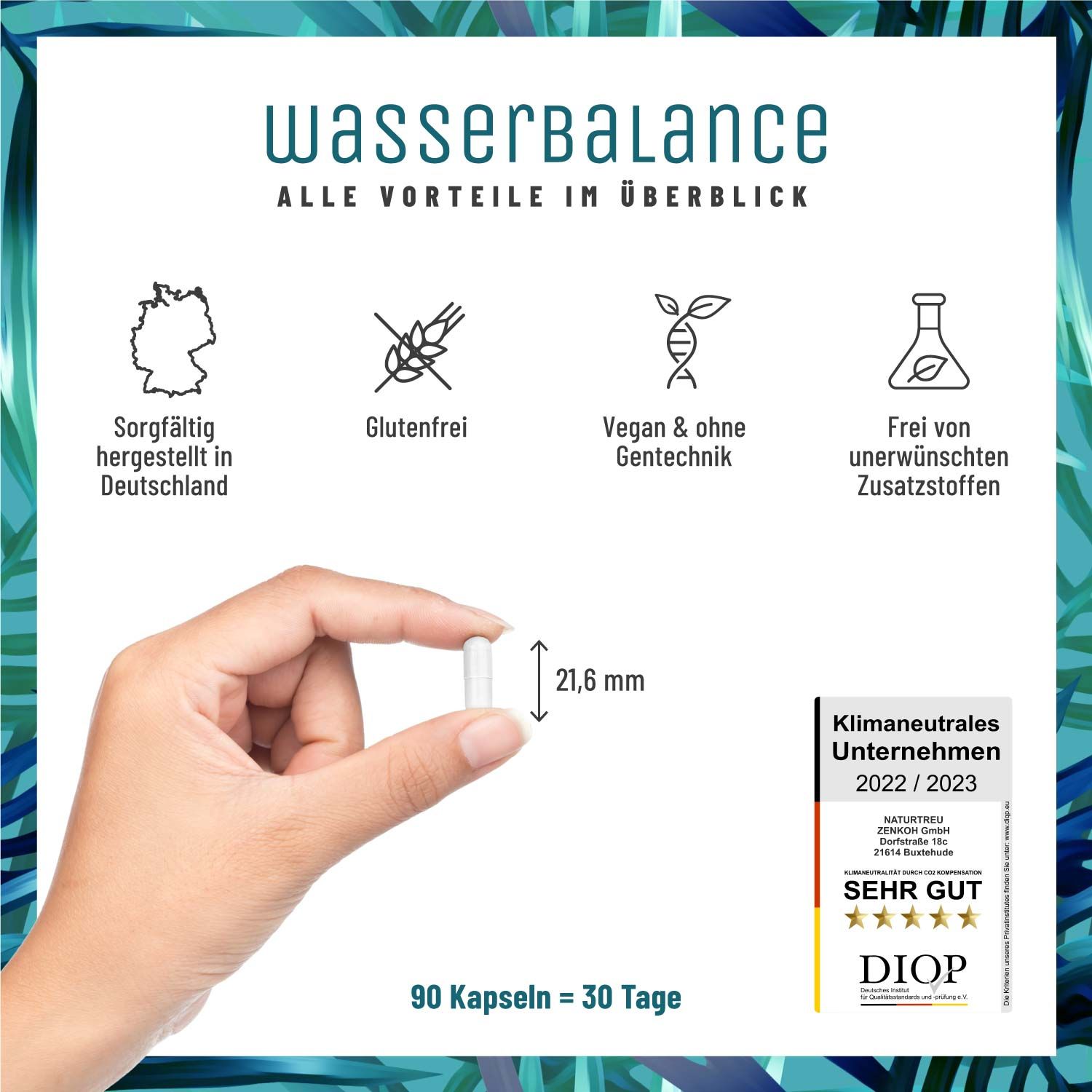 Brennnesselblatt Komplex mit Rosskastanienextrakt und roter Weinlaub - Wasserbalance - NATURTREU®