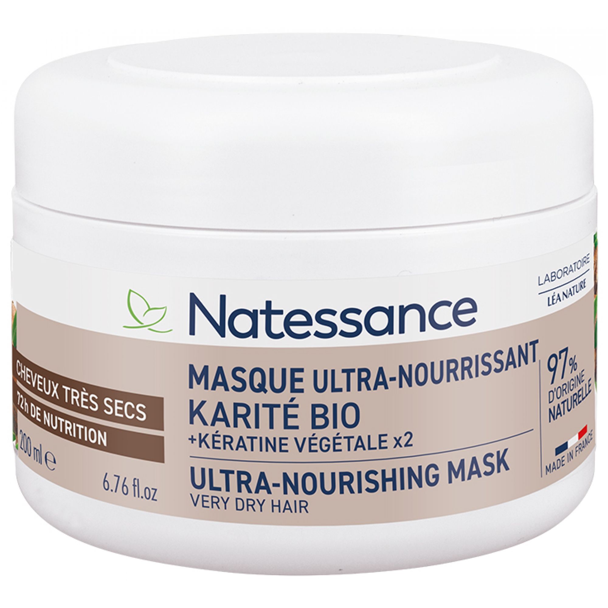 Natessance Ultra-nährende Maske Karité & Pflanzliches Keratin 8,1x6,8x6,8 cm
