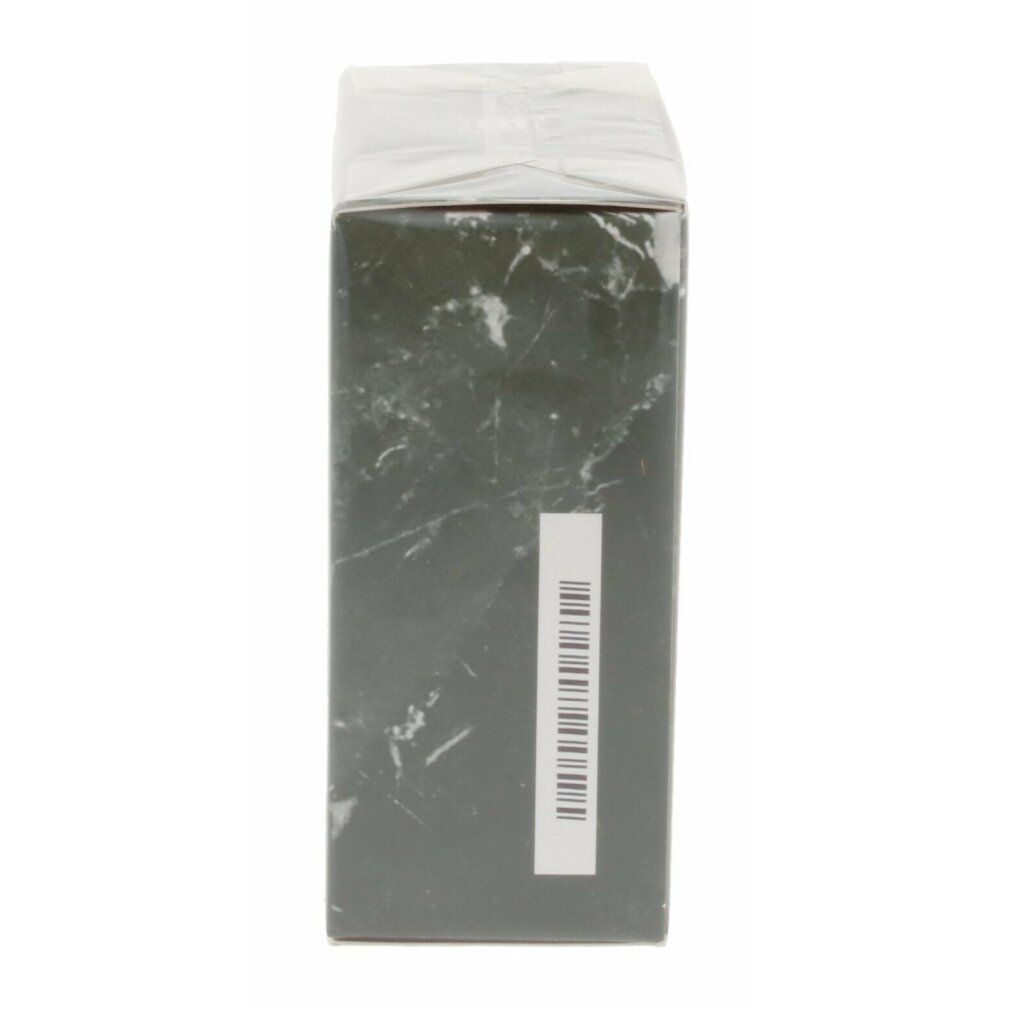 Dunkelgrüne rechteckige Verpackung mit Barcode-Etikett. Die Verpackung ist mit Folie umwickelt.