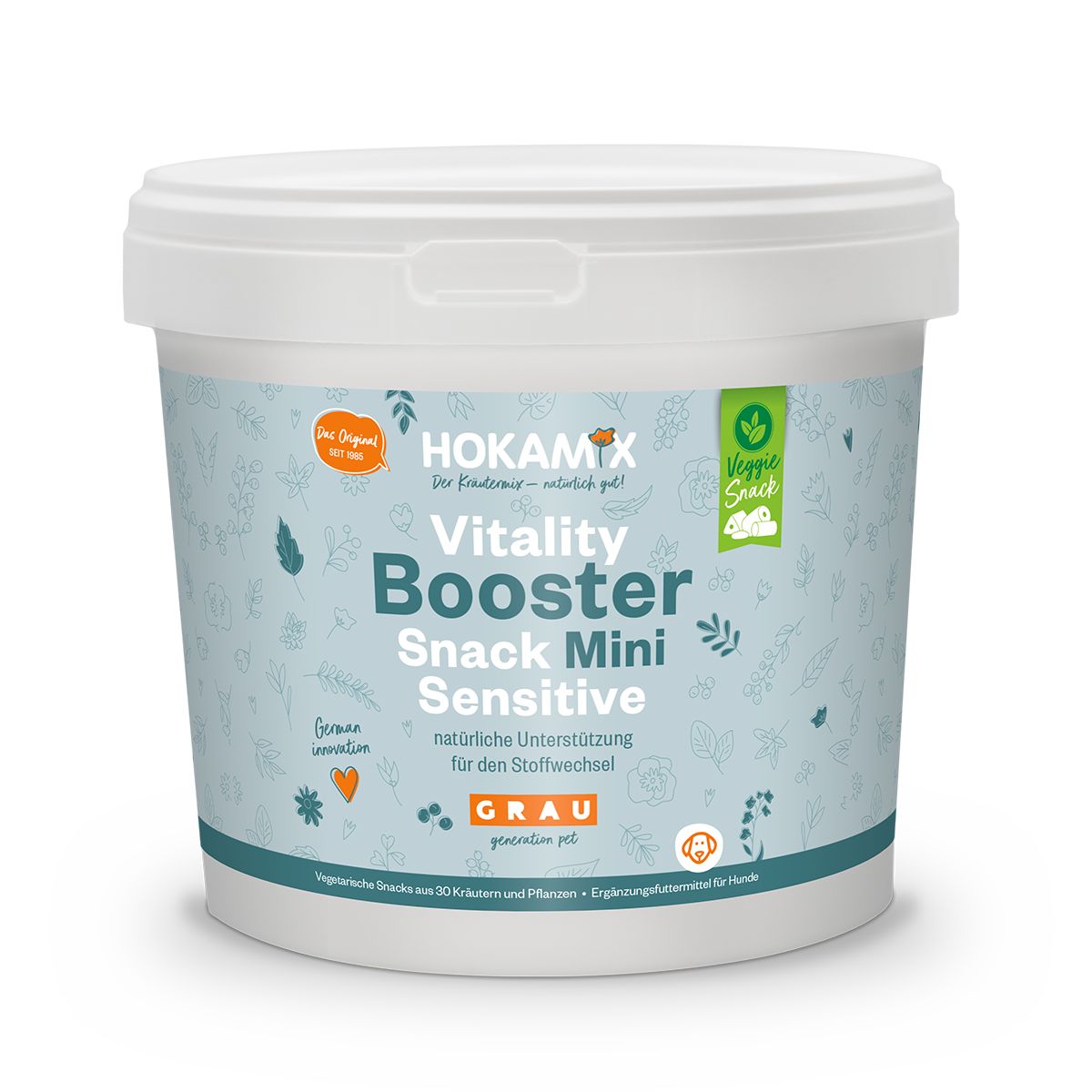 Grau Hokamix Vitality Booster Snack Mini Sensitive 4,5 kg Futter
