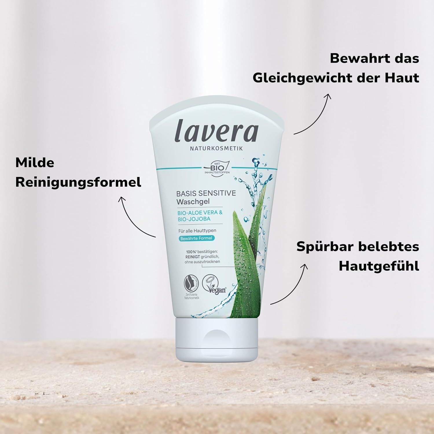 lavera basis sensitiv Waschgel Gesichtsreinigung