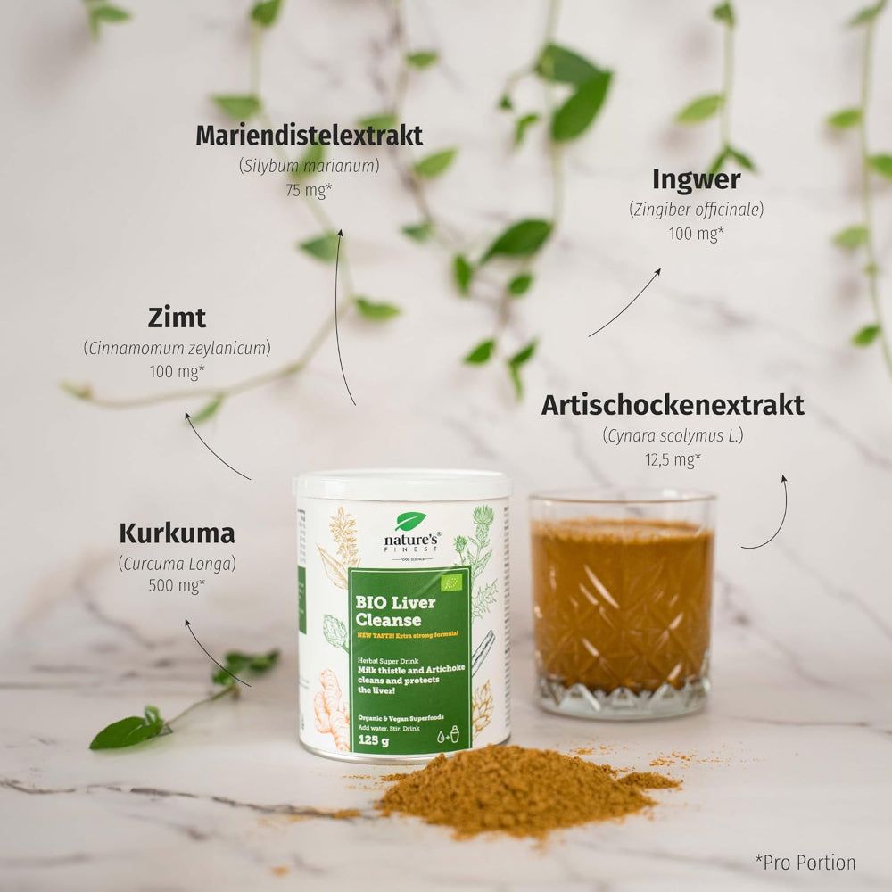 Nature's Finest BIO LIVER CLEANSE - Leberreinigung mit Mariendistel und Artischocken