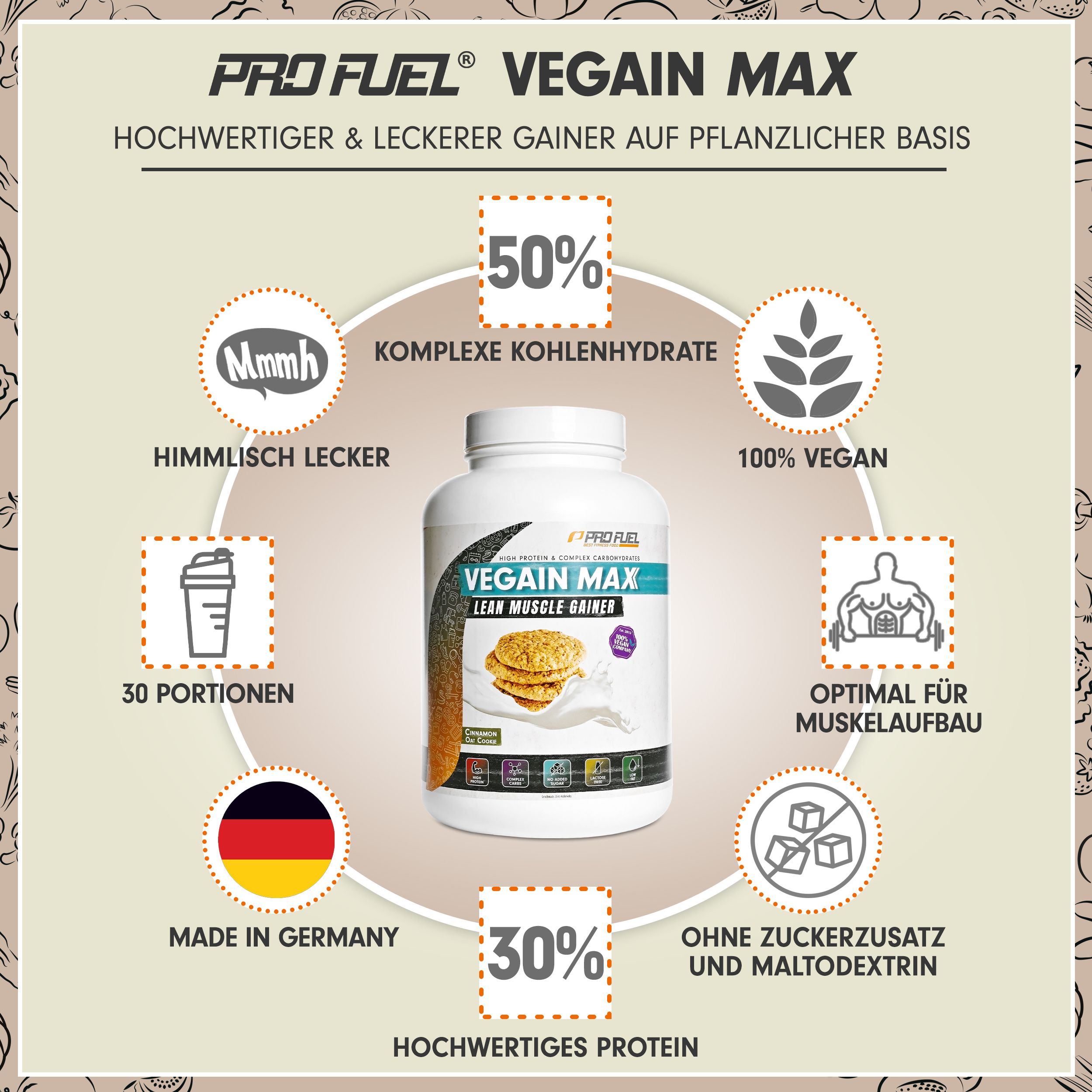 ProFuel - Vegain MAX Weight Gainer 3000 g Pulver