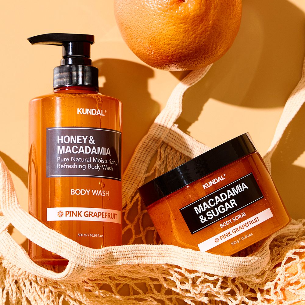 KUNDAL Macadamia & Sugar Body Scrub Pink Grapefruit – Körperpeeling mit Zucker
