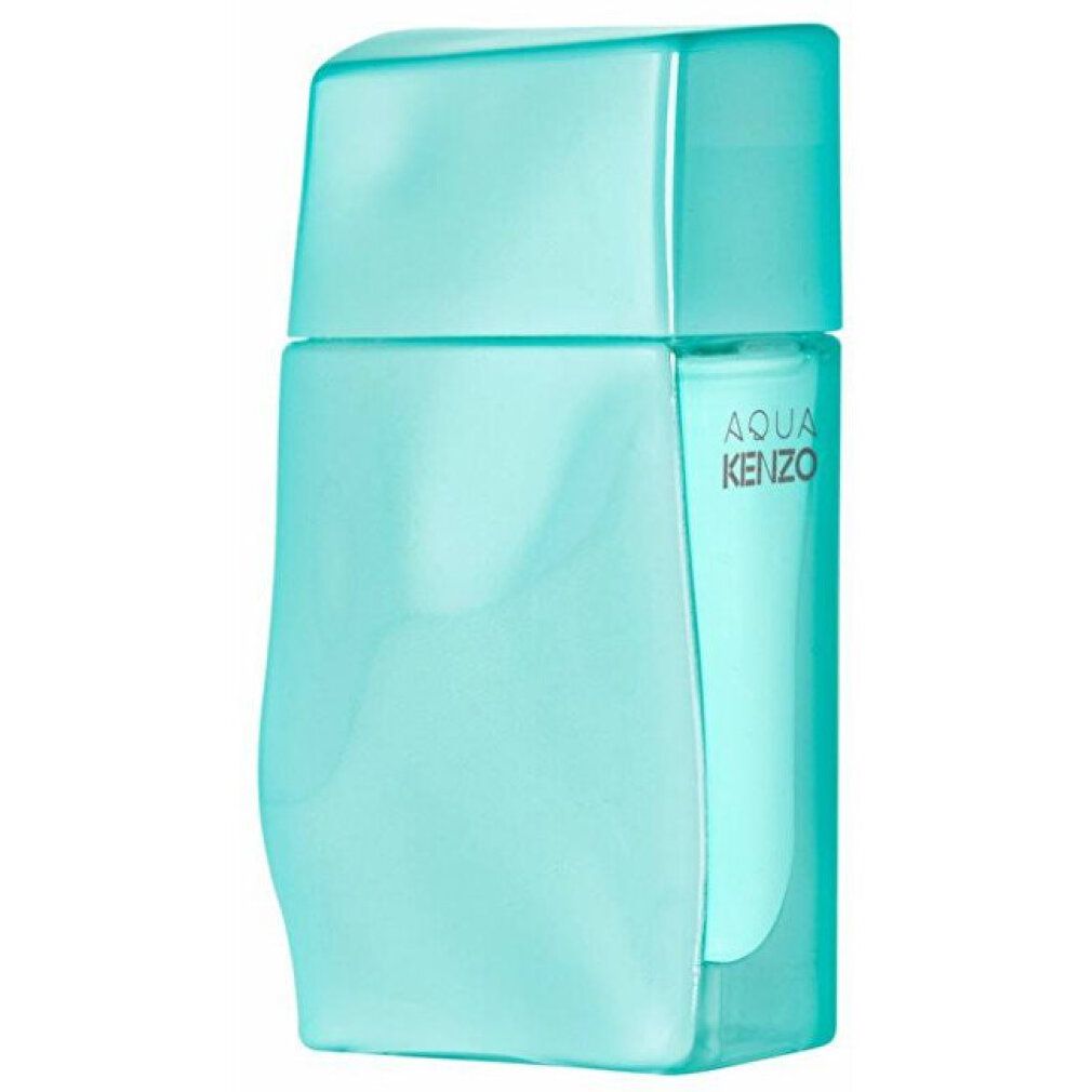 Türkisgrüner Flakon mit "AQUA KENZO" Aufschrift. Eckige Form.