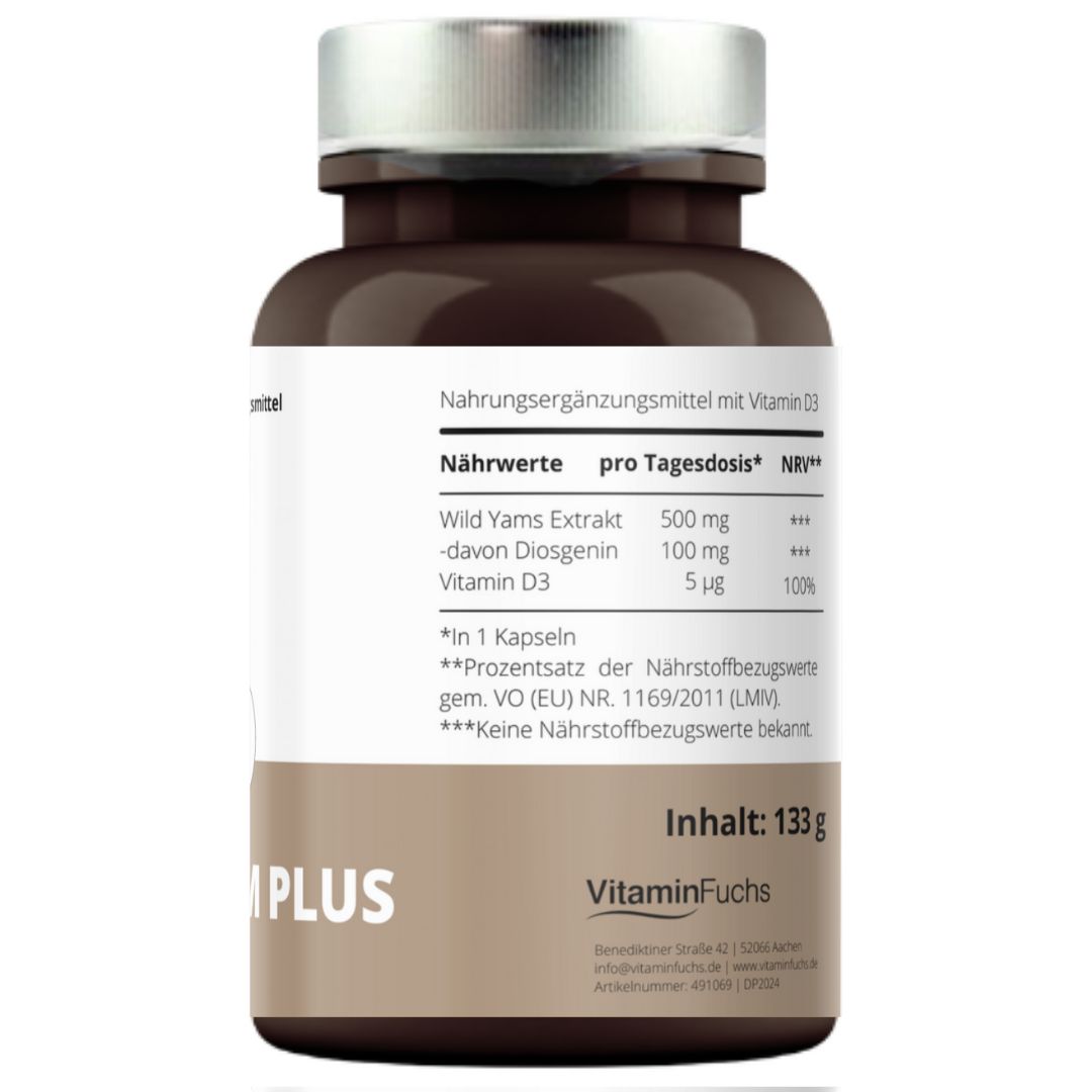 Wild Yam Extrakt + Vitamin D3 180 Kapseln