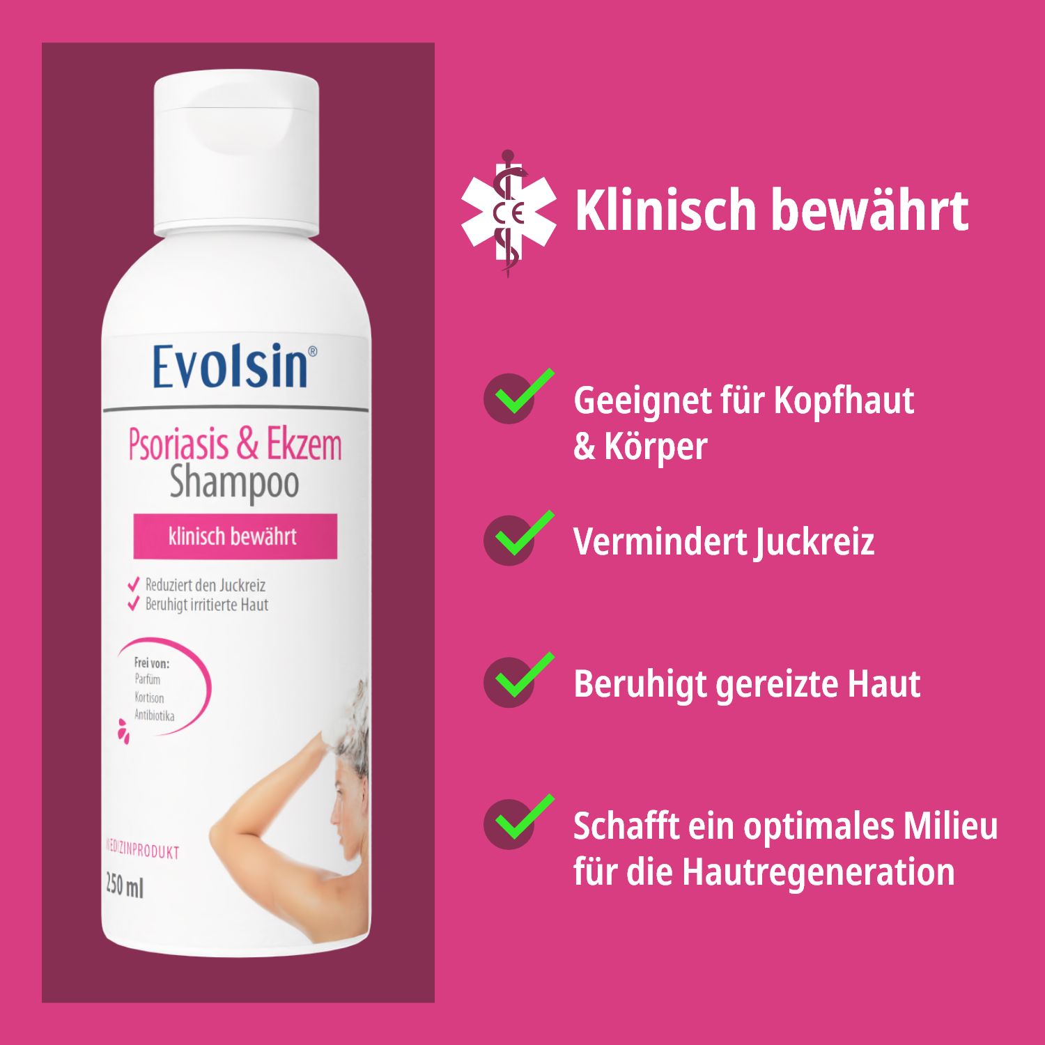 Evolsin® Ekzem & Neurodermitis Bundle (Creme & Shampoo) - Mindert Juckreiz & beruhigt gereizte Haut