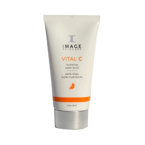 Weiße Tube mit silberner Kappe. Text: IMAGE Skincare VITAL C hydrating water burst.