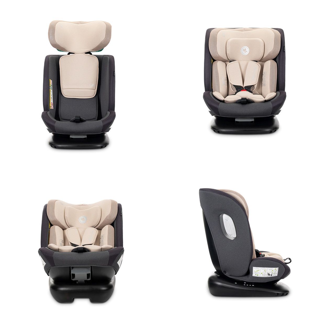 Baby-Autositz mit Nackenkissen, Seitenansicht.