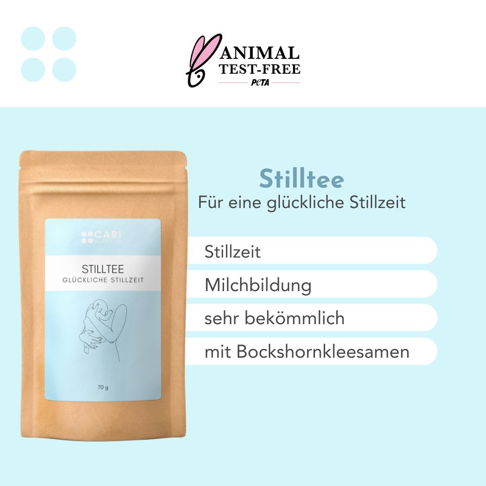 Braune Papiertüte mit Stilltee, 75g. PETA-zertifiziert tierversuchsfrei.