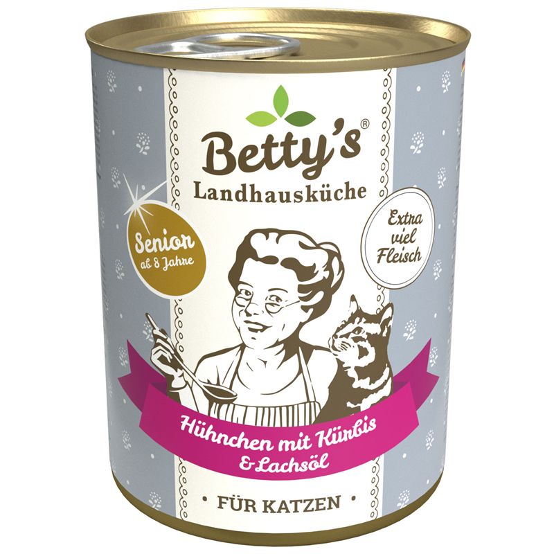 Bettys Landhausküche LHK Cat SENIOR Hühnchen mit Kürbis & Lachsöl