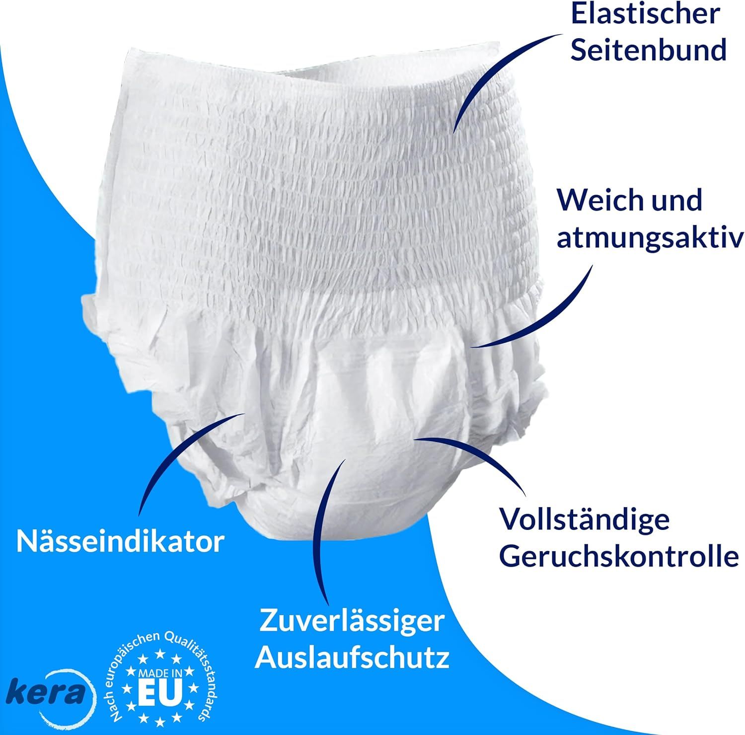 KERA® saugstarke Inkontinenz Windeln für Erwachsene - atmungsaktive Windelhosen