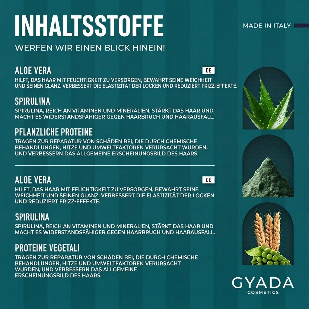 Gyada Cosmetics Stärkende Maske mit Spirulina und pflanzlichen Proteinen.