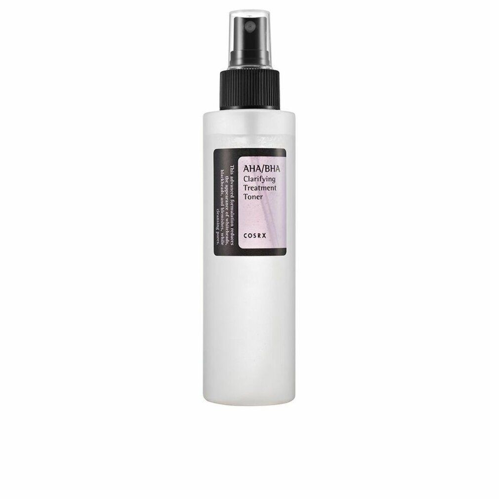 Weiße Flasche mit schwarzem Sprühkopf. Aufkleber mit Produktnamen und Marke COSRX. 150 ml.