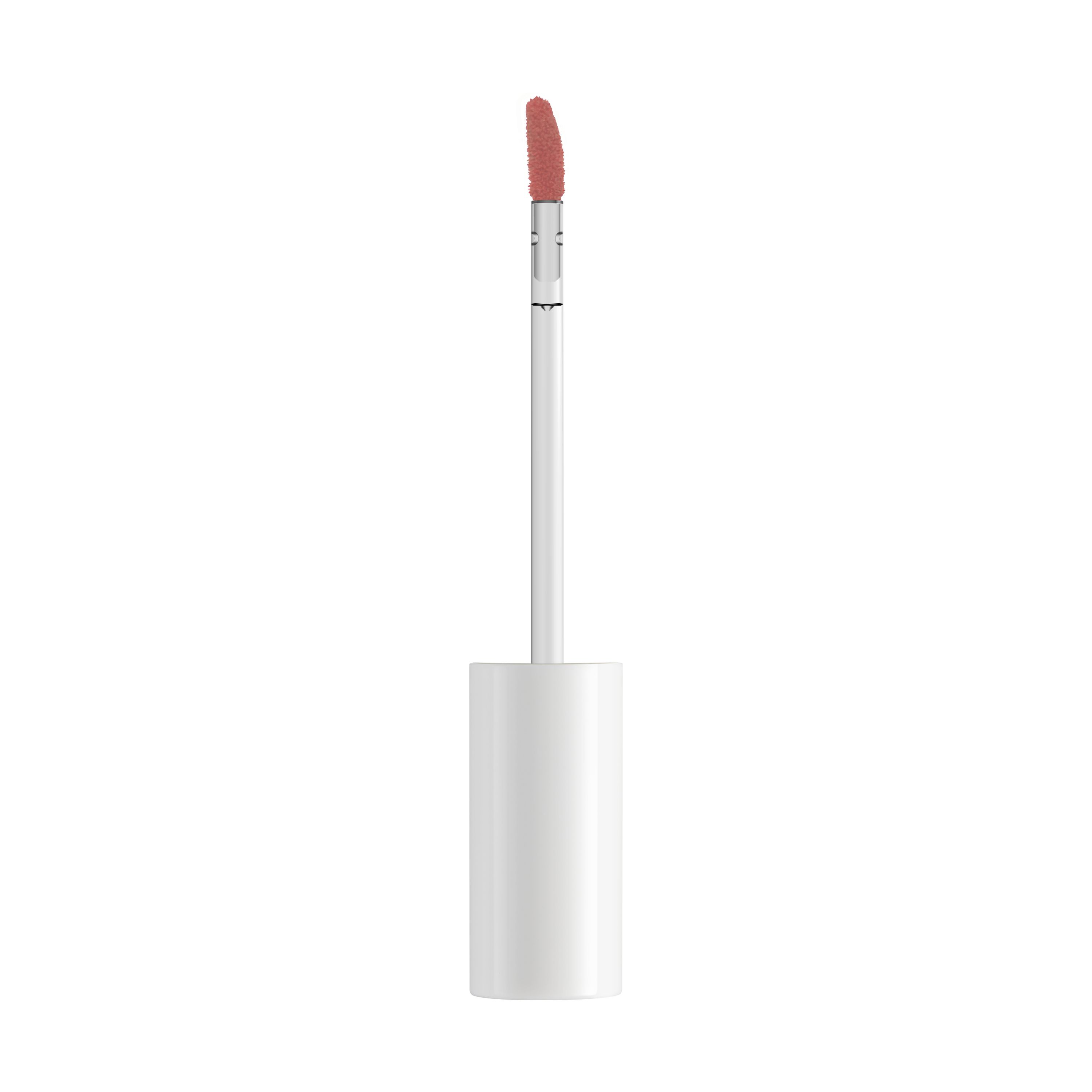 Weißer Lippenstift-Applikator mit rosa Spitze.