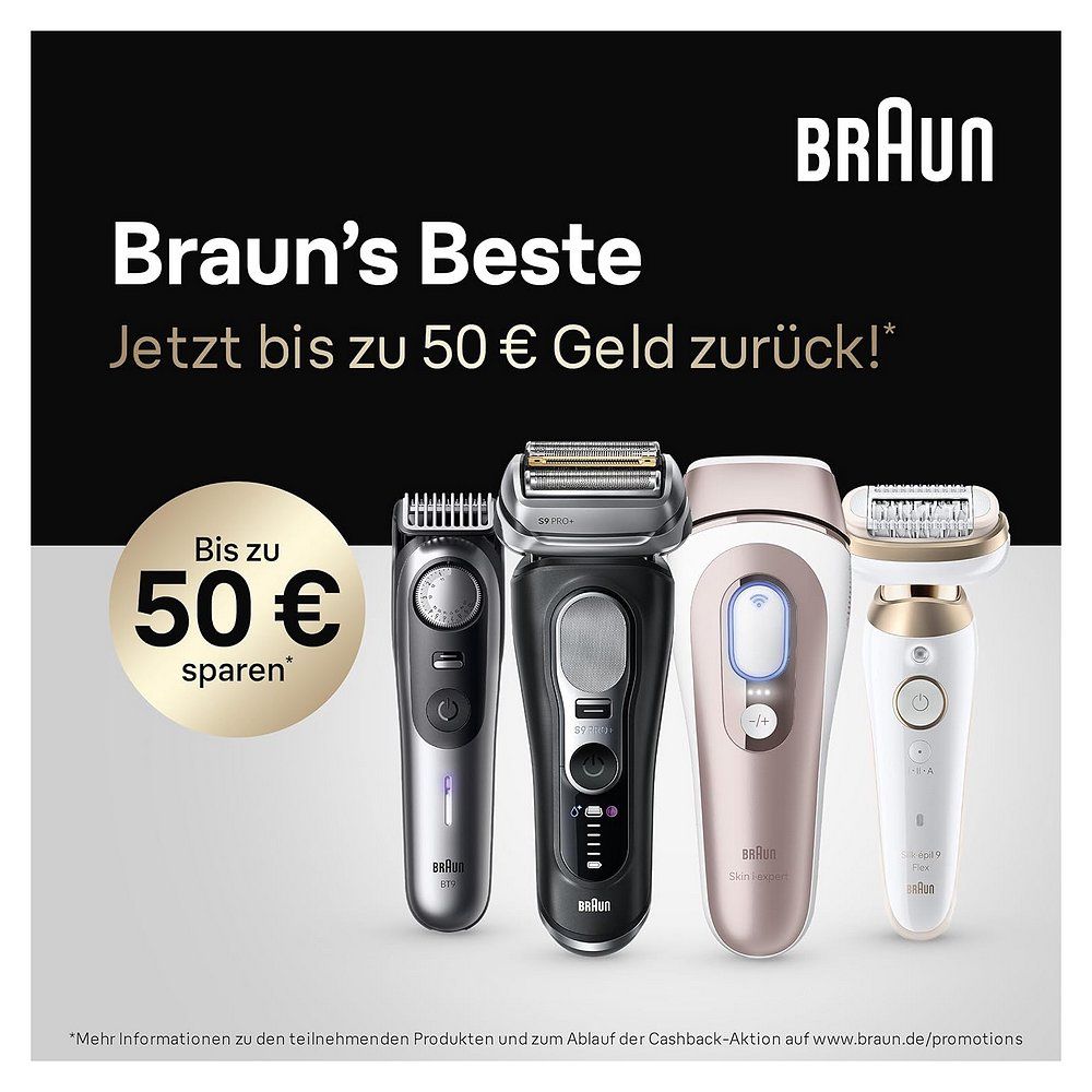 Braun Rasierer und IPL-Haarentferner, Teil einer Geld-zurück-Aktion.