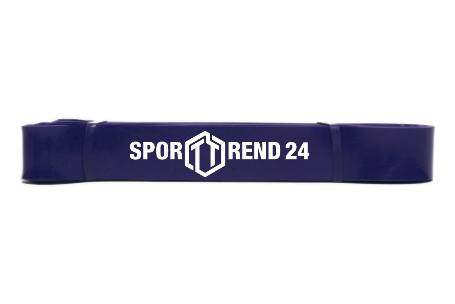 Lila Fitnessband mit weißem "SPORTTREND 24" Logo.