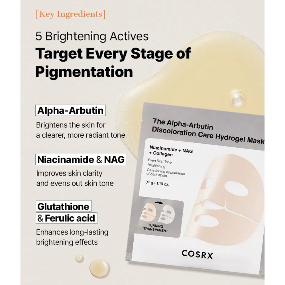 The Alpha-Arbutin Discoloration Care Hydrogel Mask