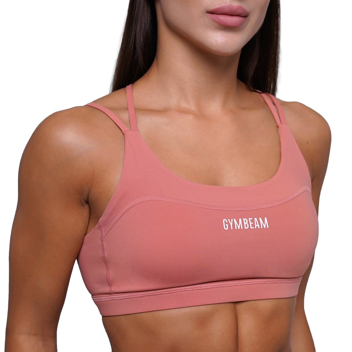 GymBeam Sport-BH Damen FIT mit gekreuzten Trägern in Salmon