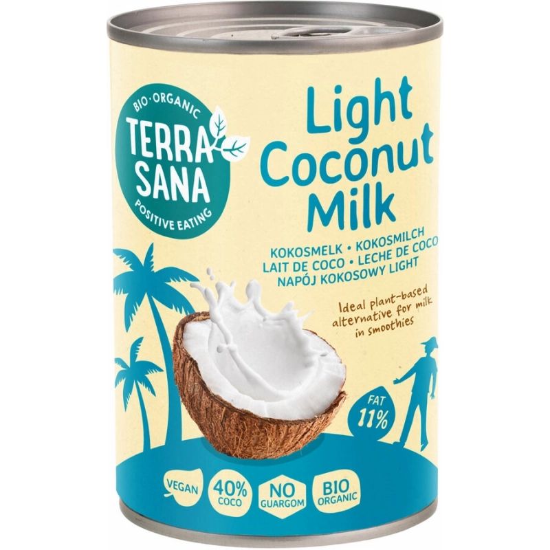 Terra SANA Light Kokosmilch in Dose, Bio-zertifiziert, vegan, 11% Fett.