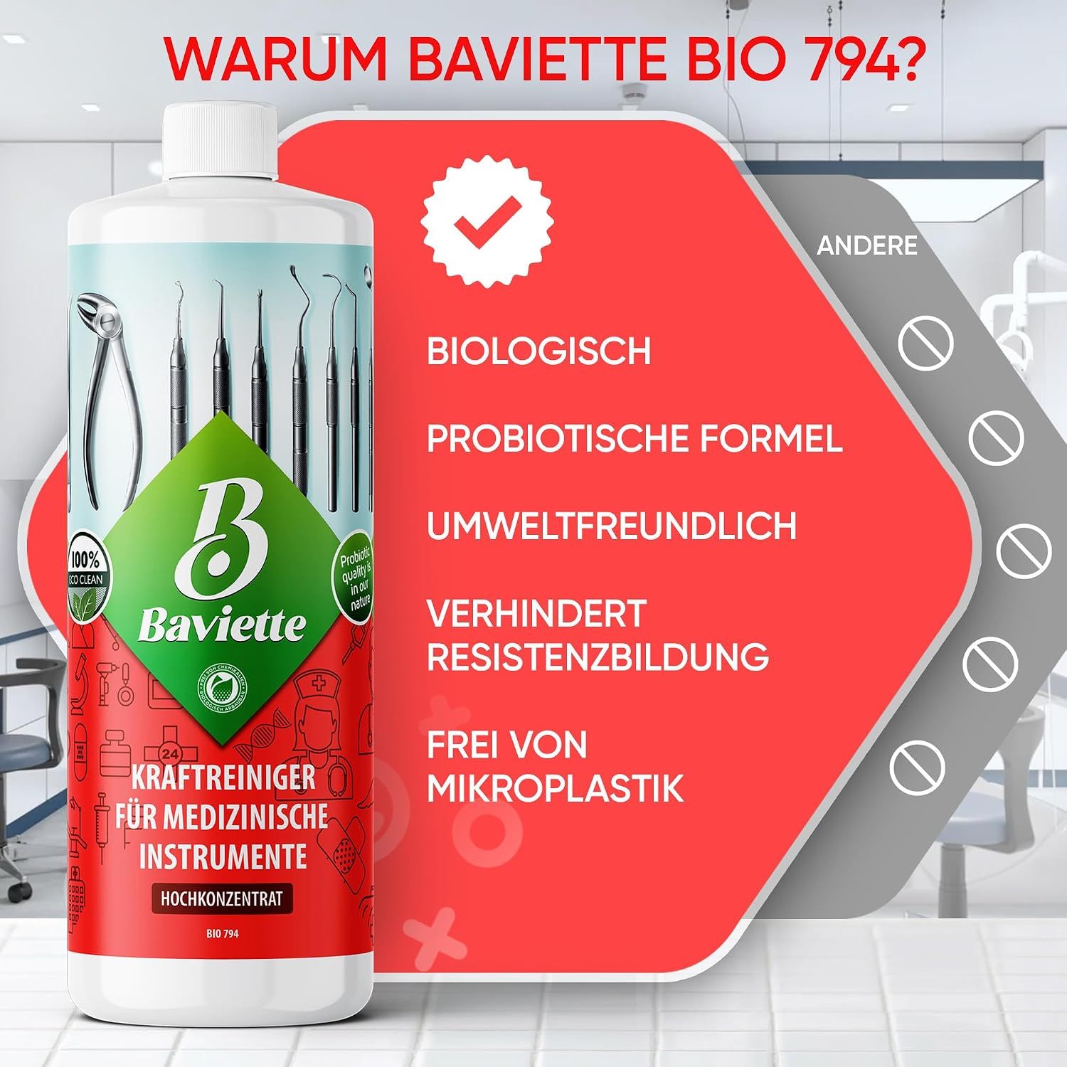 Baviette Spezialreiniger für empfindliche Instrumente in Praxis, Labor & Technik