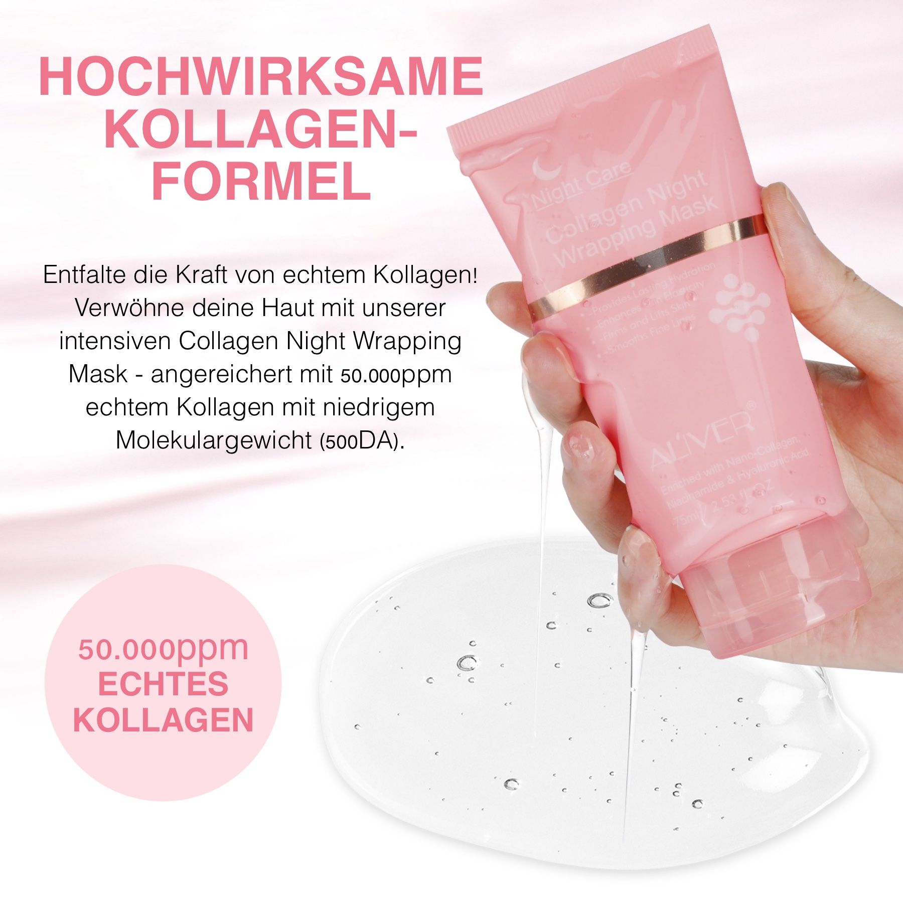 ALIVER Collagen Maske Nachtmaske Night Wrapping Mask Peel off mit Pinsel