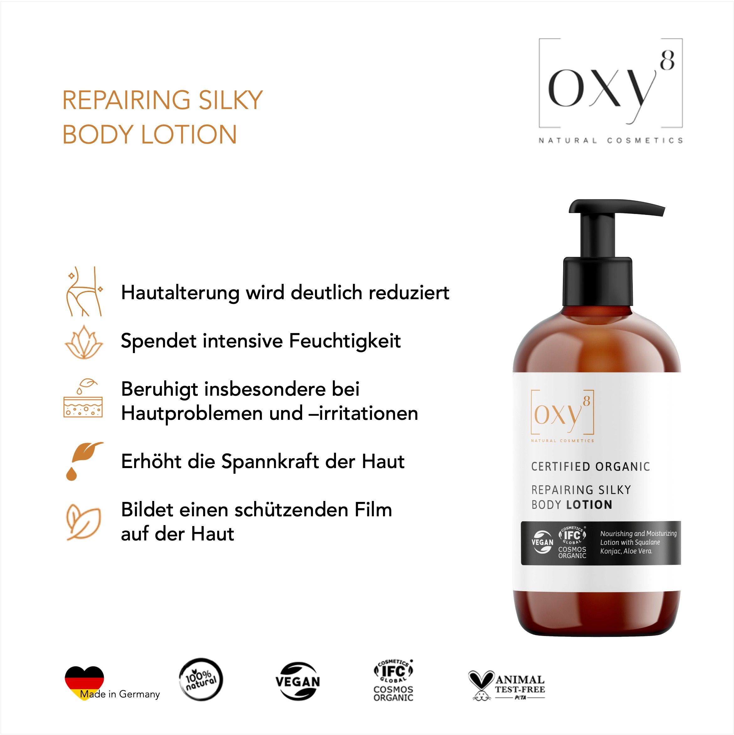 oxy8 Naturkosmetik Repairing Silky Body Lotion - Sparset 3er Packung 750 ml