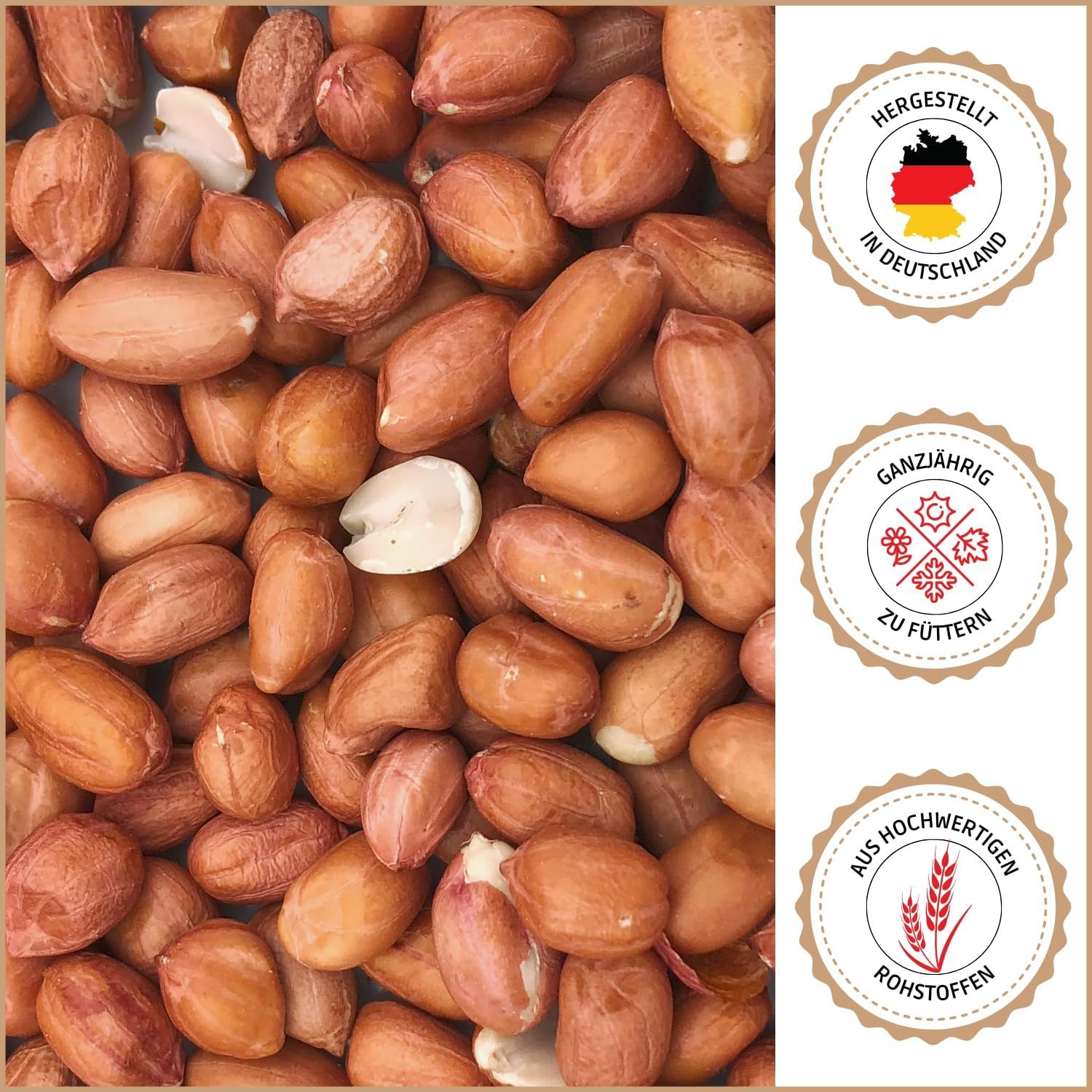 Supravit Erdnüsse rot mit Haut - Top Erdnusskerne Vogelfutter Wildvogelfutter Fettfutter