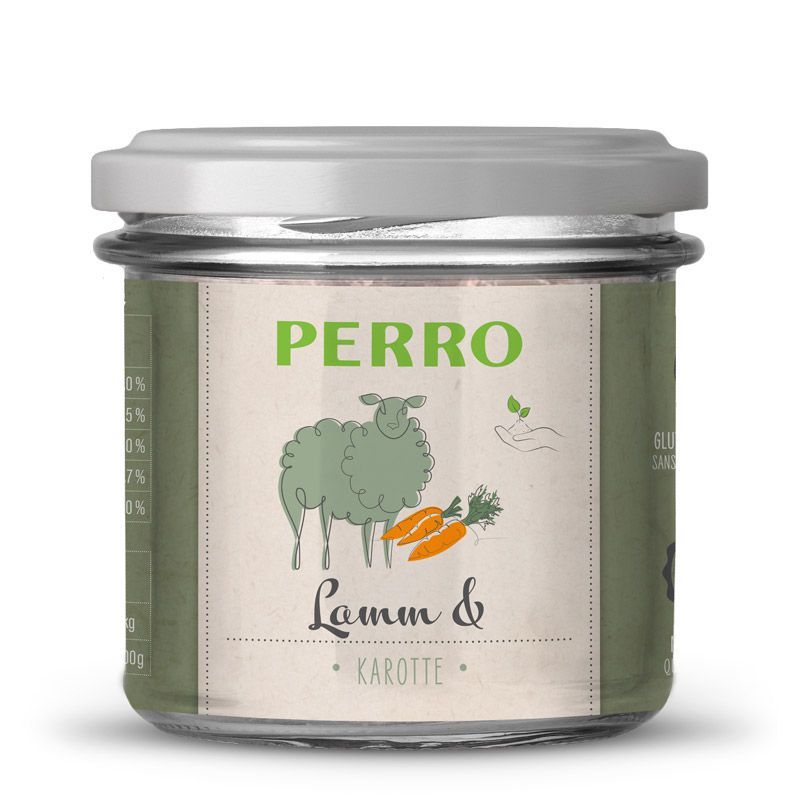 PERRO Geniesser Glas Katze SET Lamm & Karotte