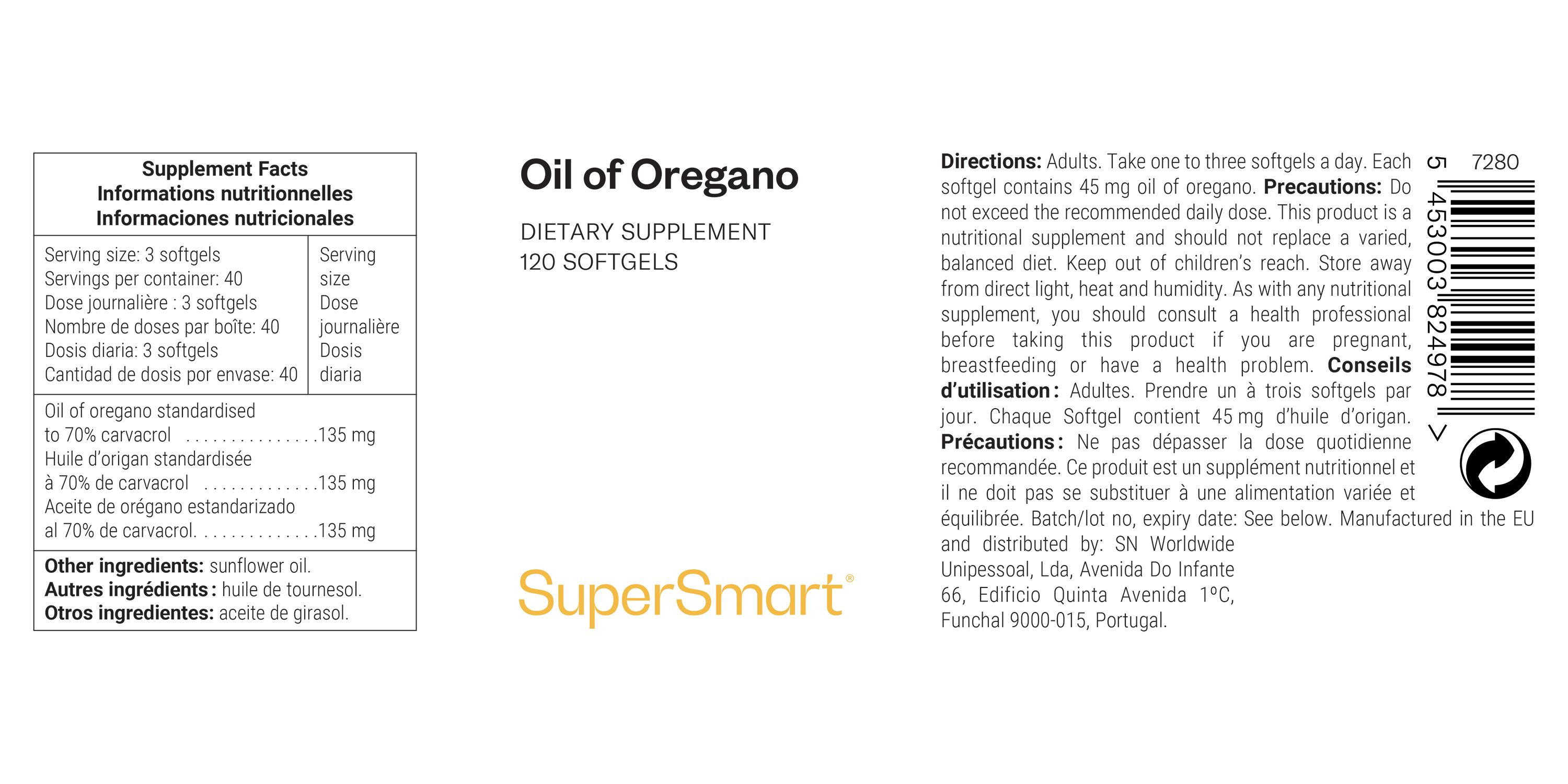 SuperSmart - Oil of Oregano 120 St