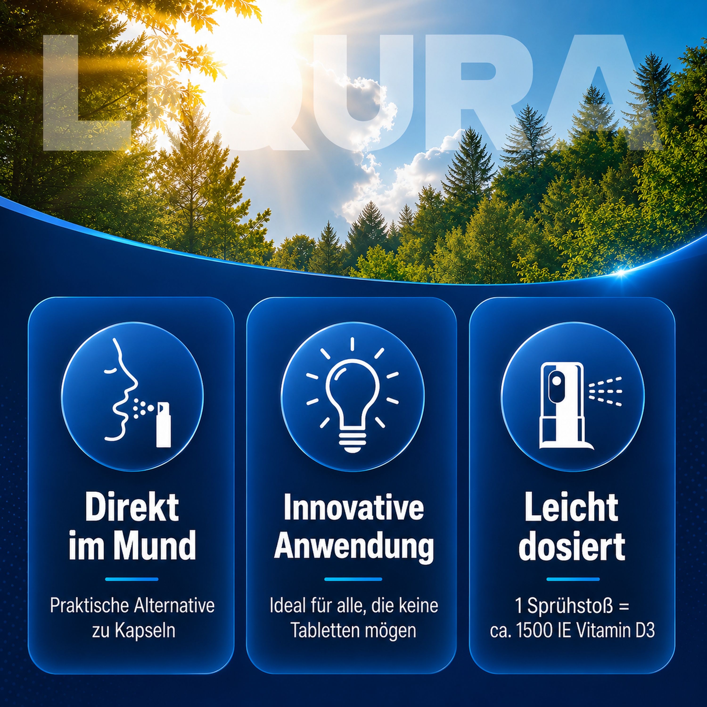 LIQURA Vitamin D3+K2 Spray: Zutaten, vegan, glutenfrei, lactosefrei.