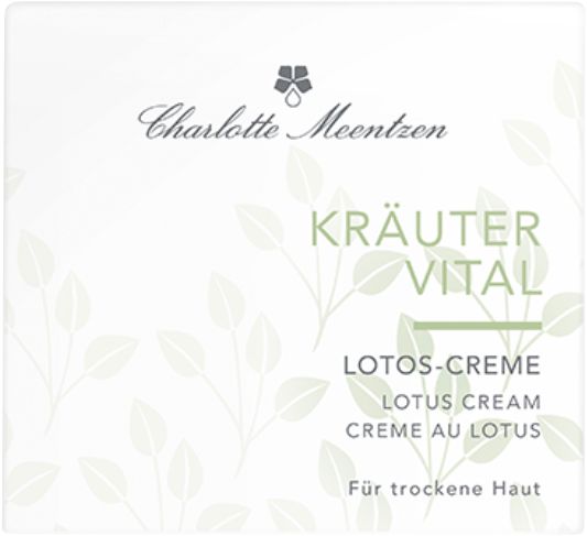 Charlotte Meentzen Kräuter Vital Lotos-Creme Verpackung. Für trockene Haut.
