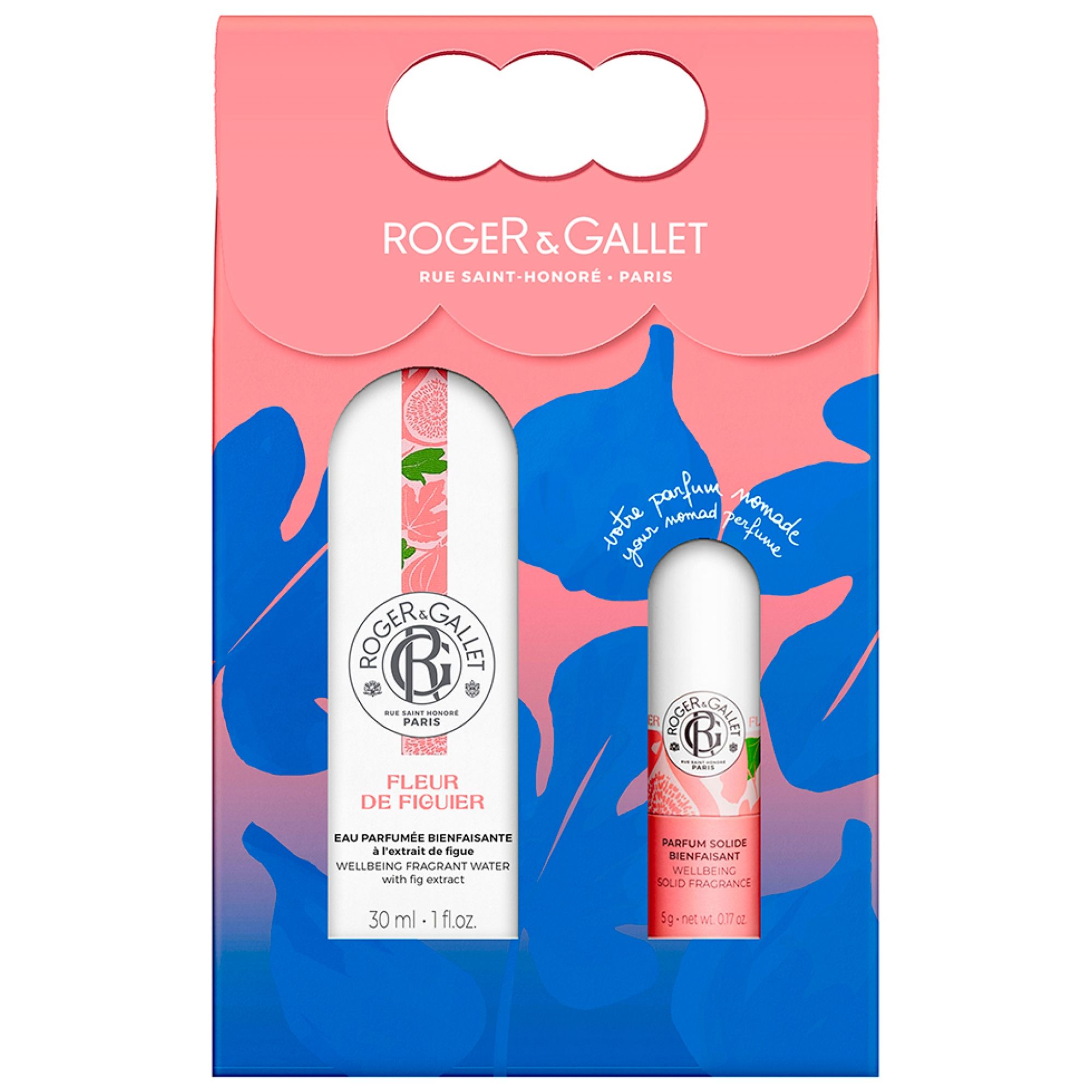 Roger & Gallet Fleur de Figuier Eau Parfumée Bienfaisante 30 ml + Parfum Solide 5 g 12,7x4,2x19,5 cm