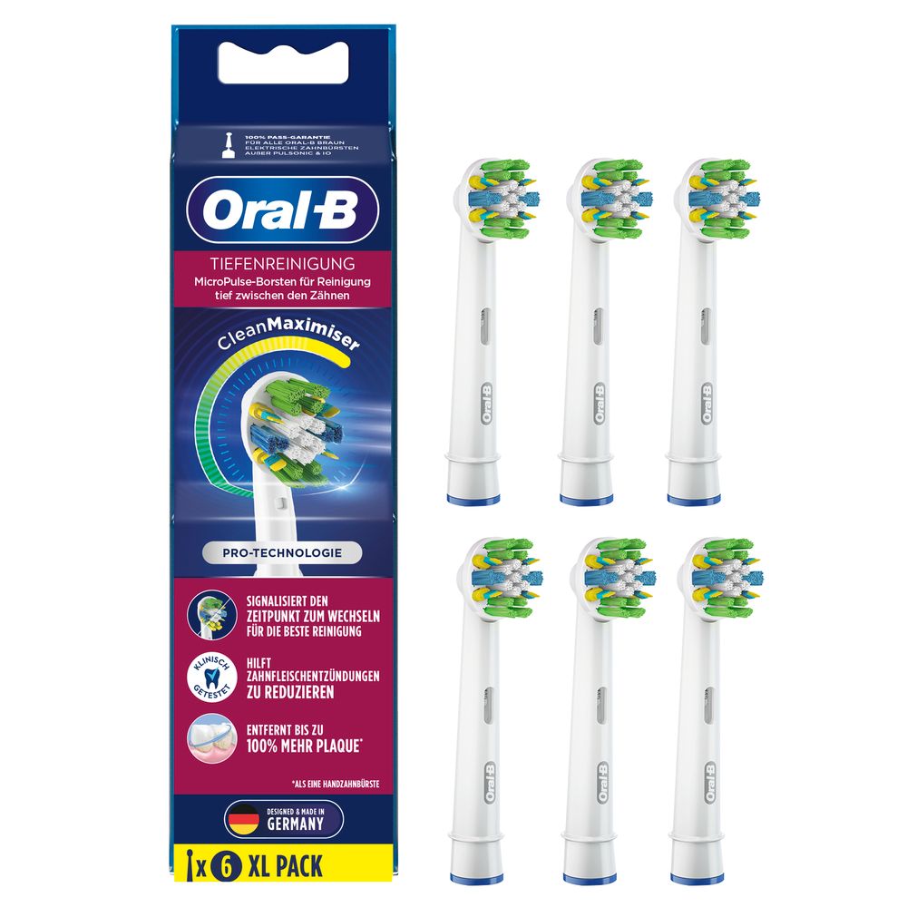 Oral-B - Aufsteckbürsten "Tiefenreinigung Clean Maximizer" in Weiß