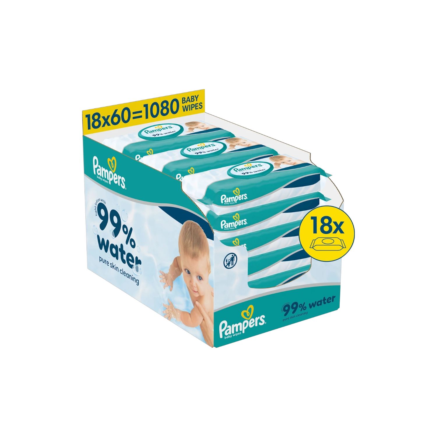 Pampers baby-dry Feuchttücher 99 % water 1 St