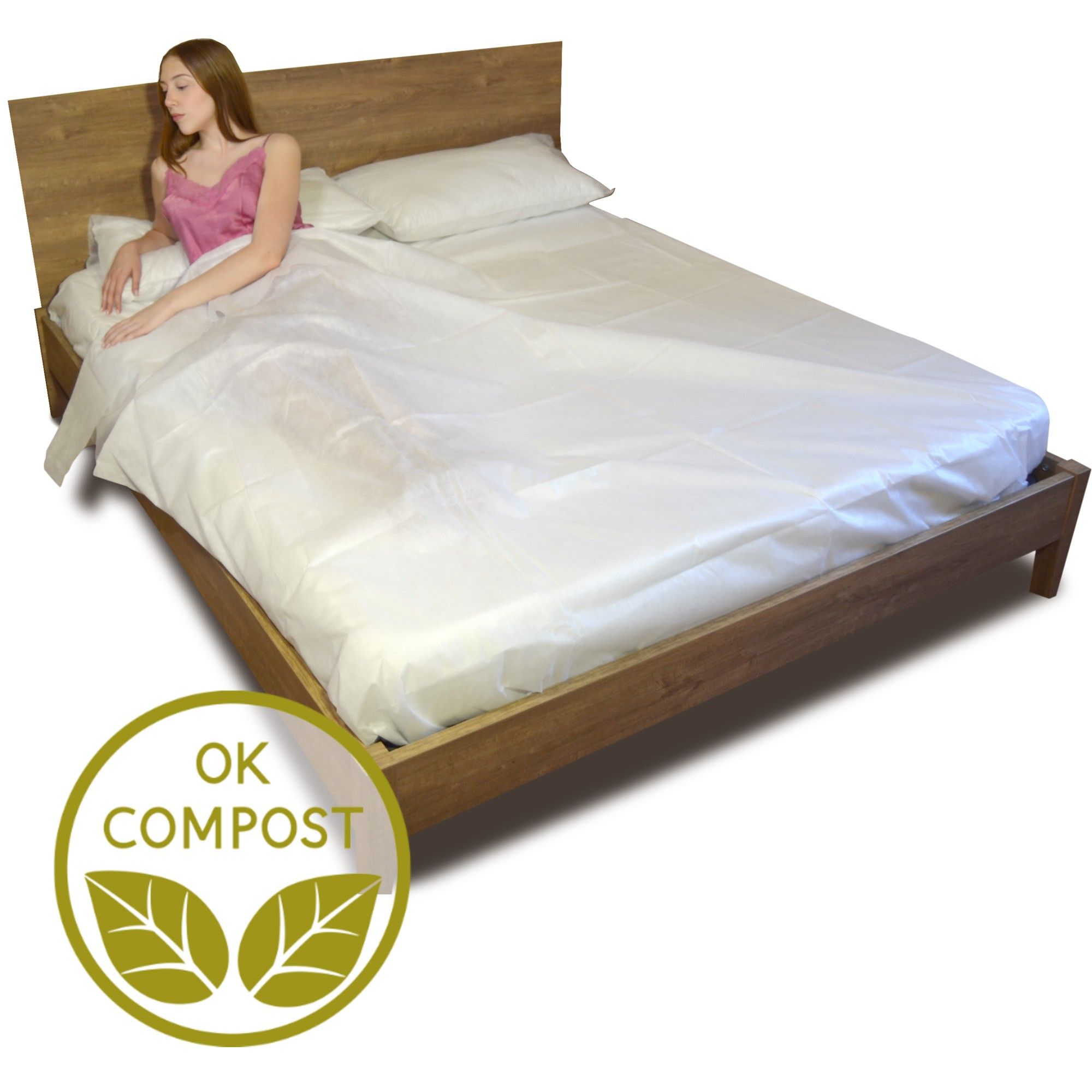 Medical Sud KIT Letto Matrimoniale Biancheria monouso in Viscosa Eco Bio OK Compost Angoli Elastici