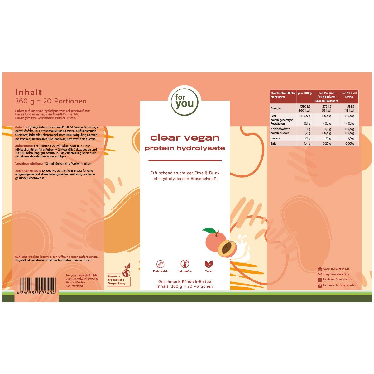 for you Clear Vegan Protein Hydrolysate