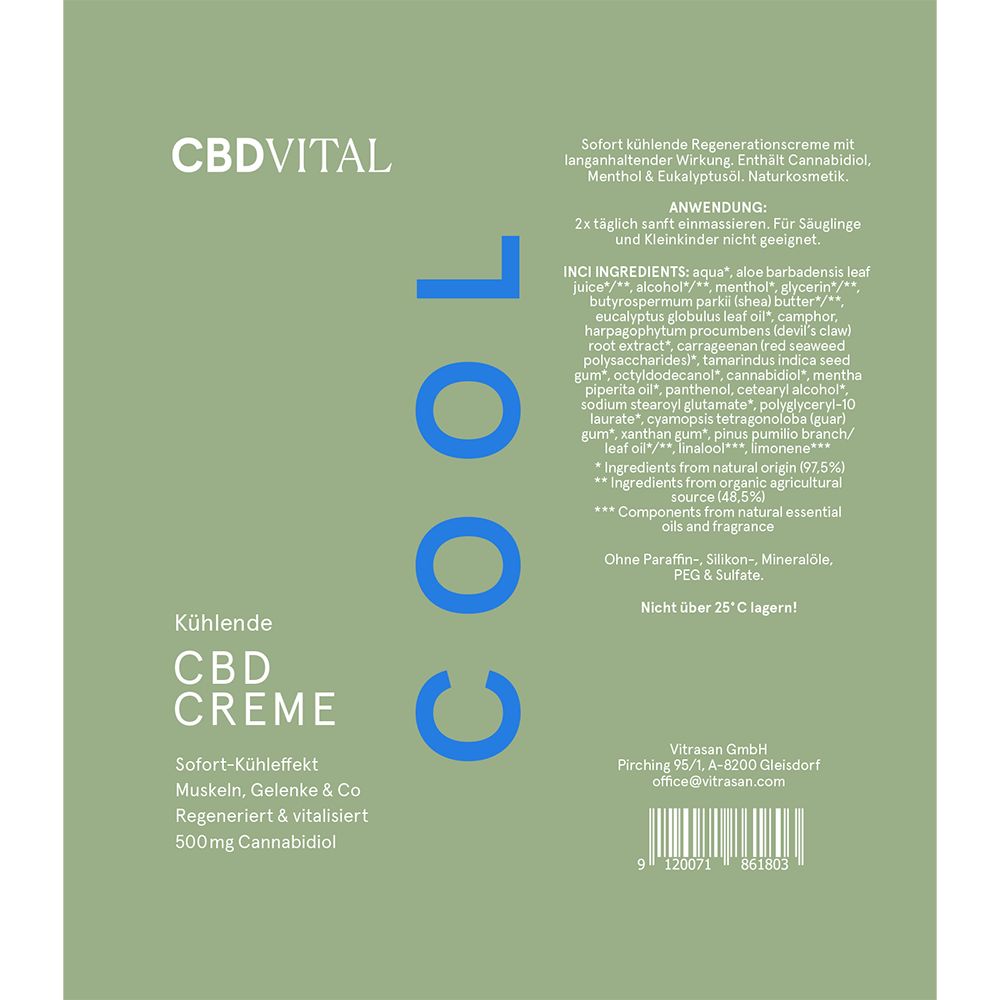 CBD VITAL Kühlende CBD Creme 100 % BIO Angebot