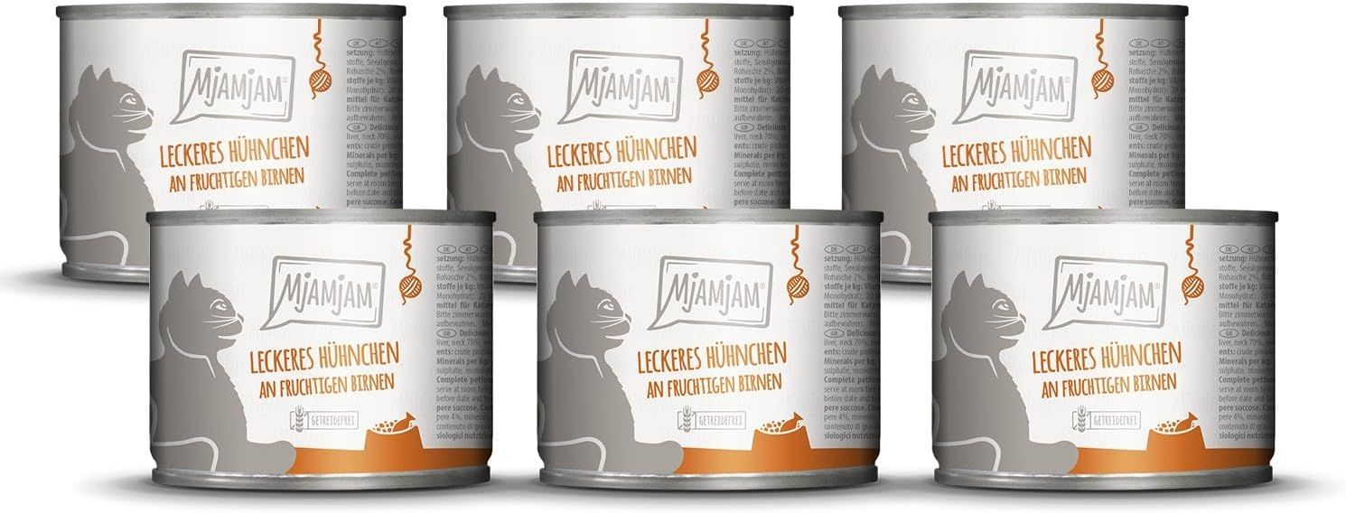 MjAMjAM – leckeres Hühnchen an fruchtigen Birnen 6x200 g Futter