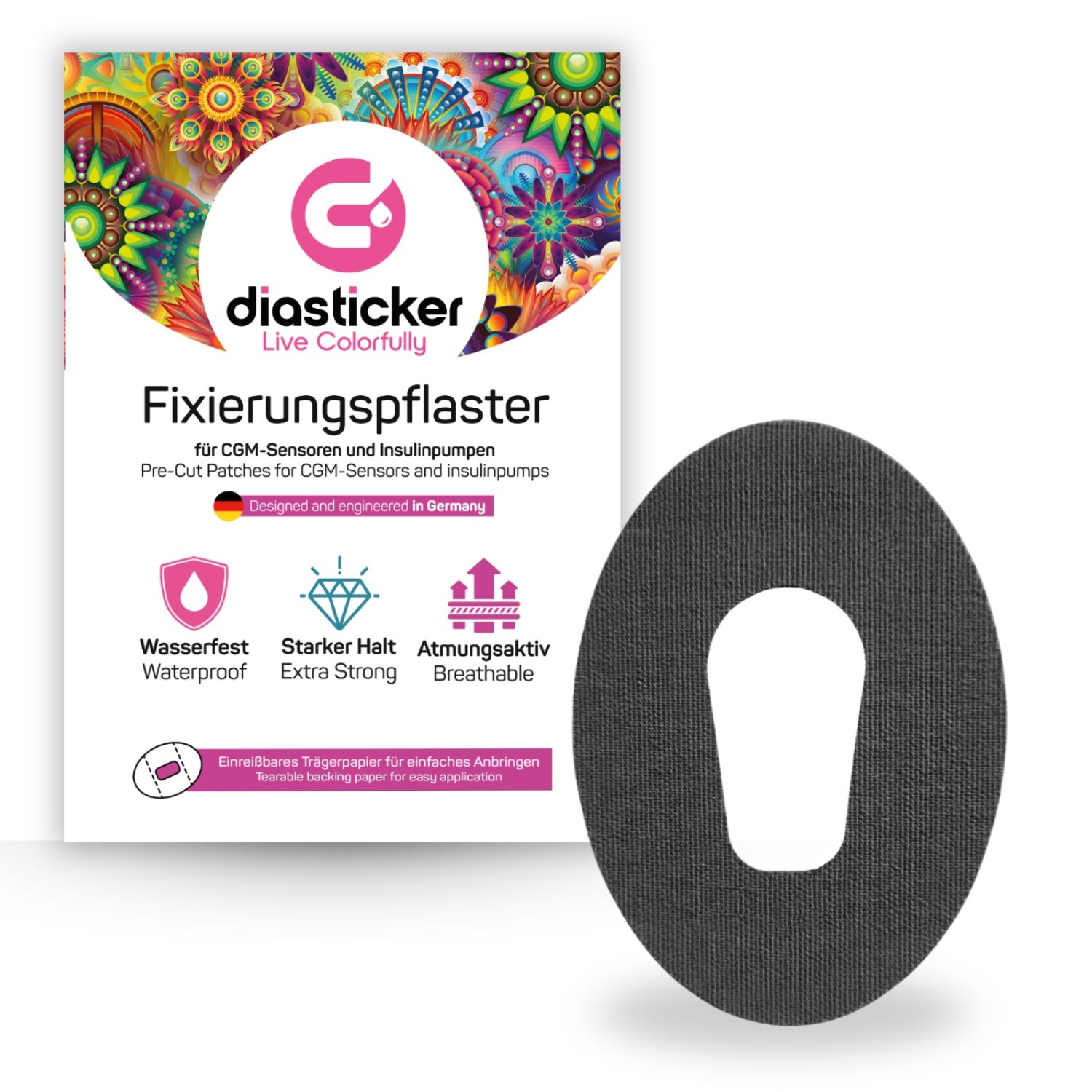 Diasticker® Dexcom G6 Fixierpflaster "Schwarz"
