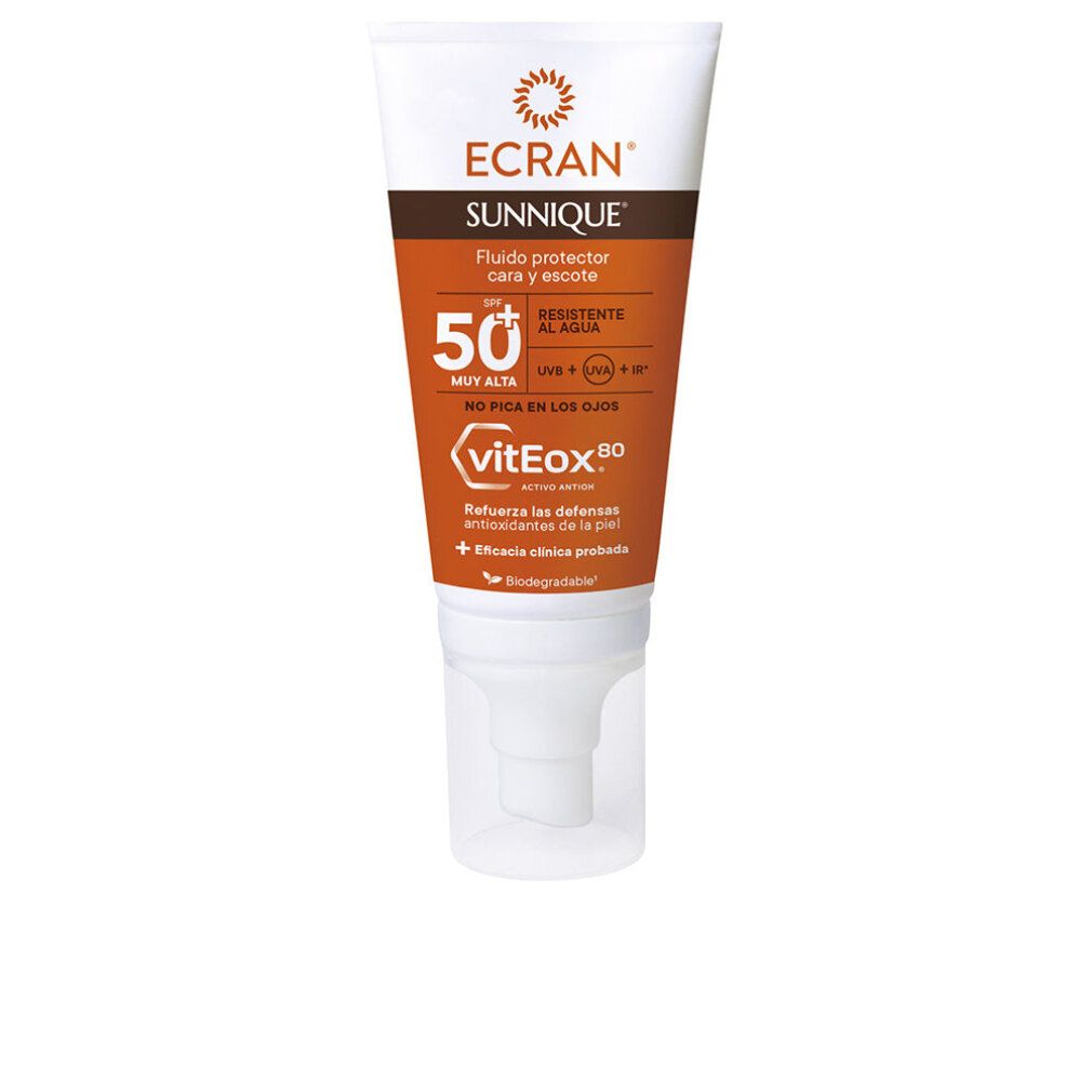 ECRAN SUNNIQUE - Sun Cream - Fluido Solar Cara y Escote vitEox80 , FPS 50plus