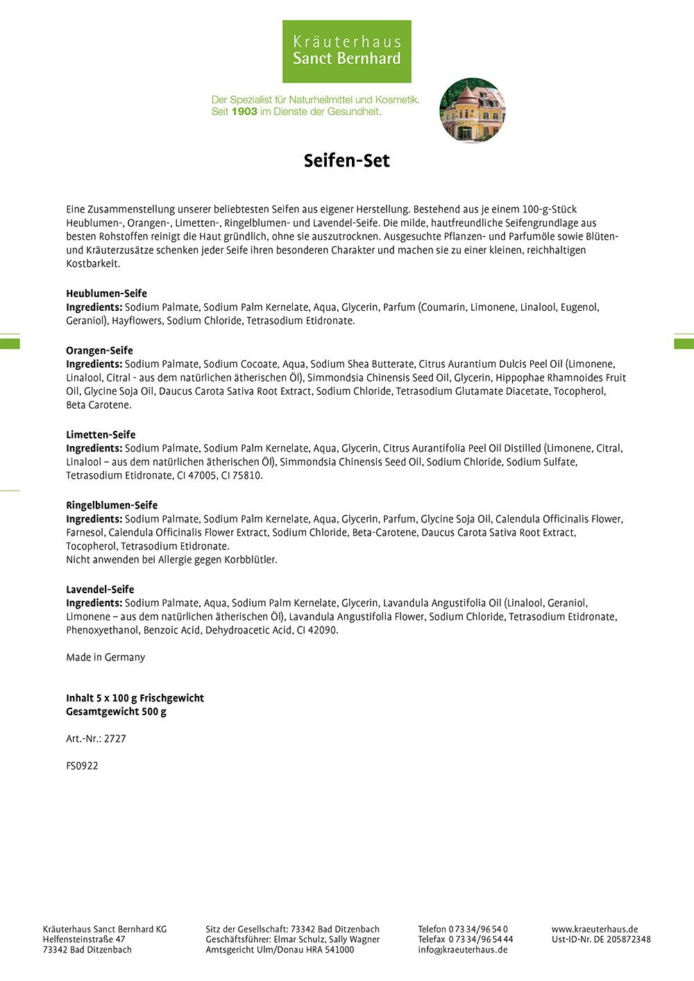 Sanct Bernhard Seifen-Set