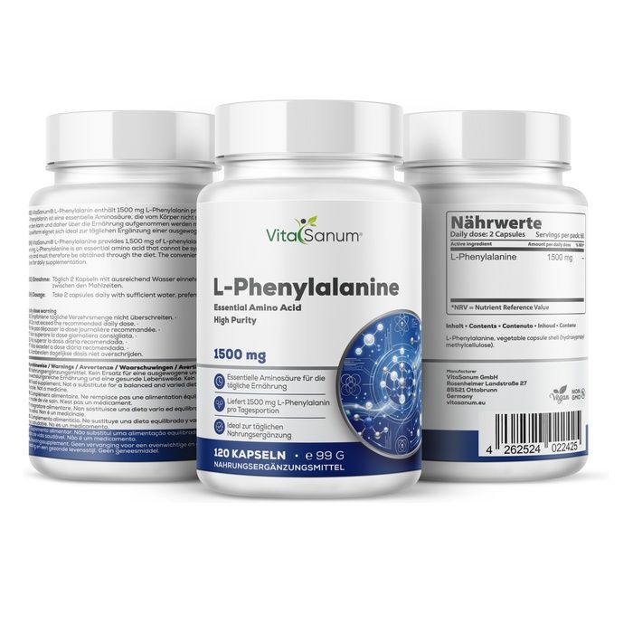 VitaSanum® L-Phenylalanin 1500 mg – 2 Kapseln Tagesportion