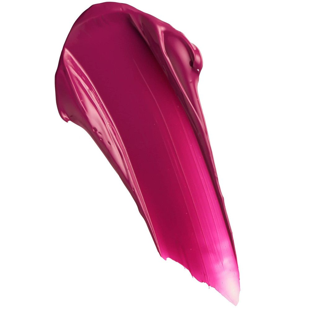 Pinkfarbener Lippenstift-Abstrich auf weißem Hintergrund.