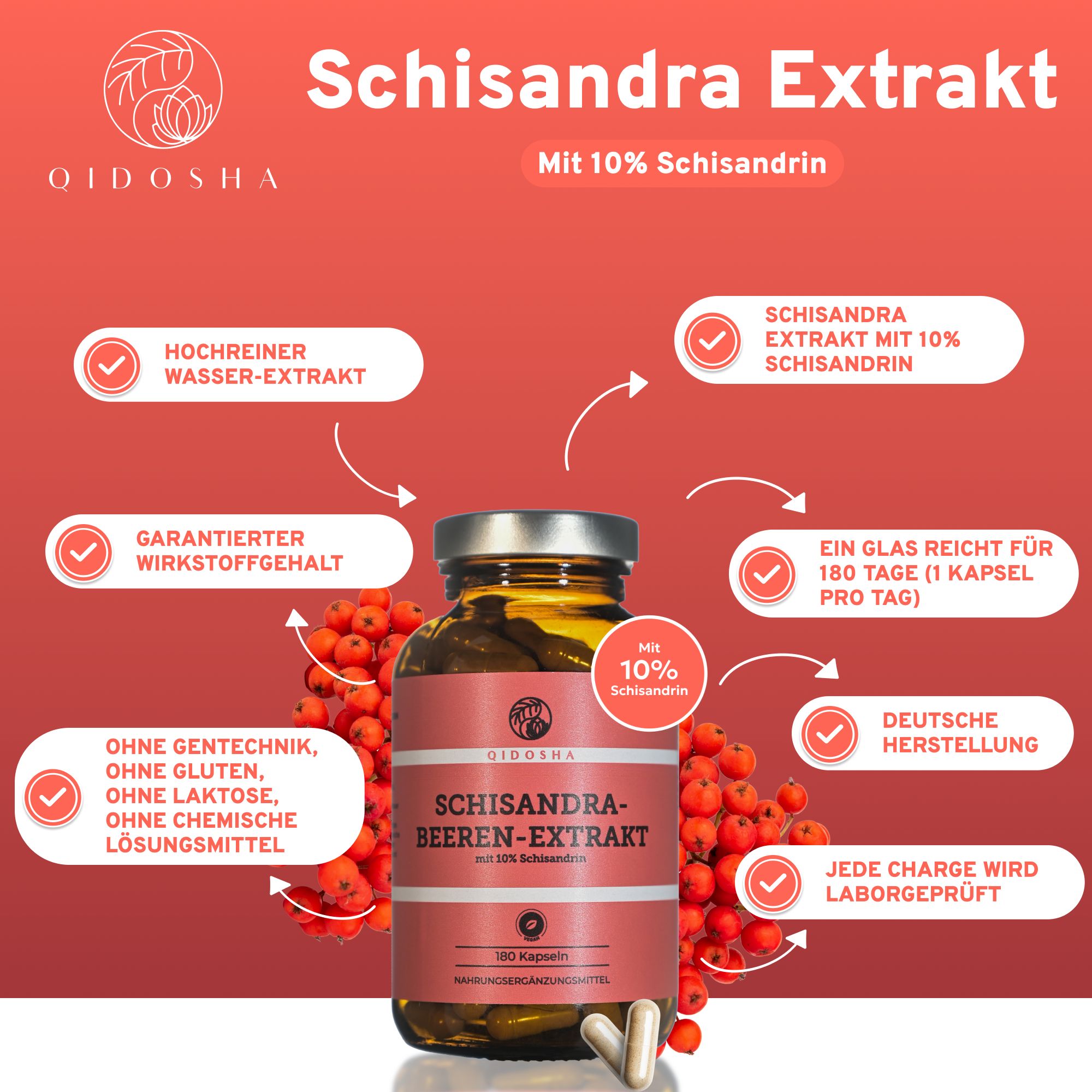 QIDOSHA Schisandra Extrakt mit 10% Schisandrin