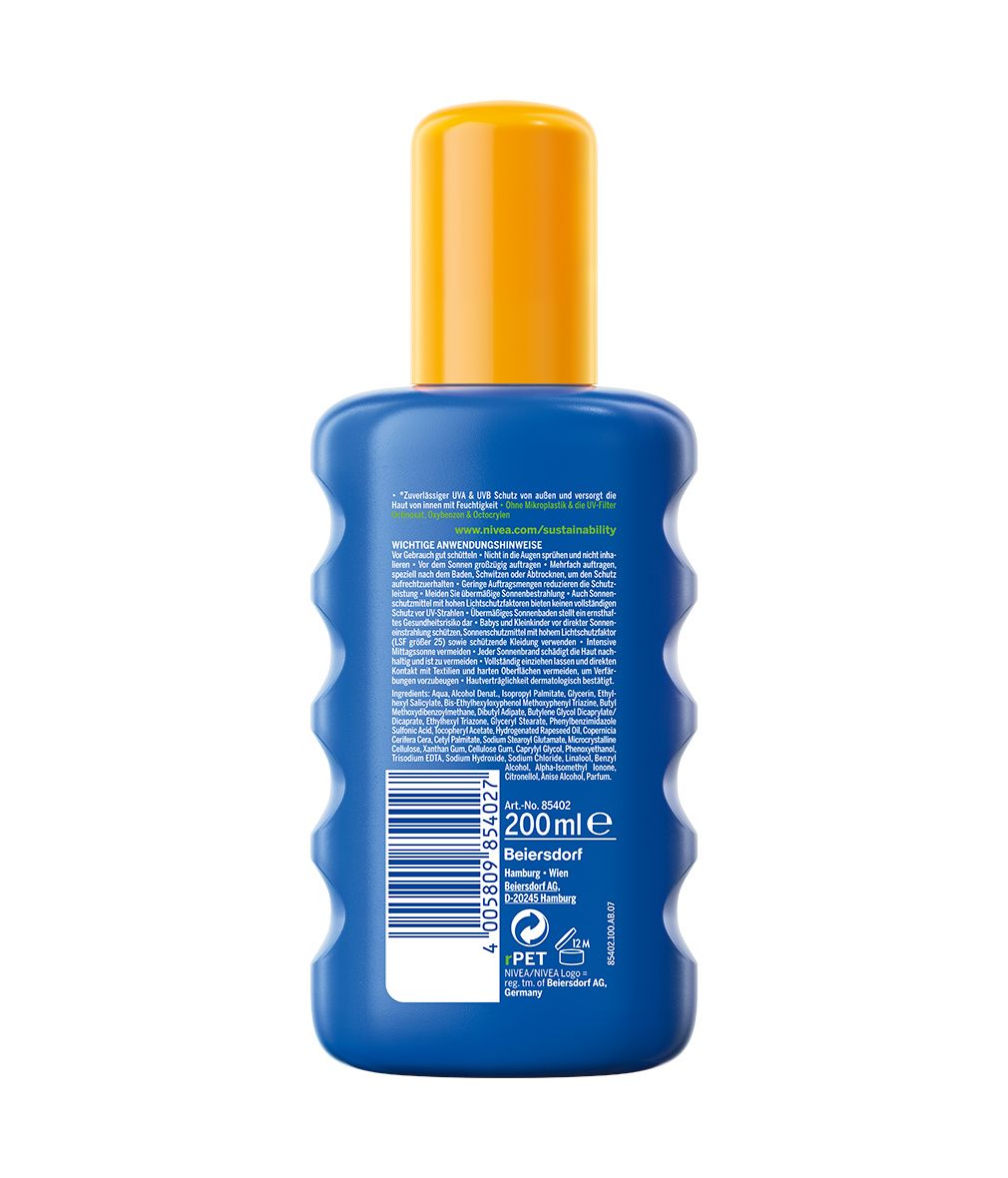 NIVEA SUN Schutz & Pflege Sonnenspray Wasserfest LSF30