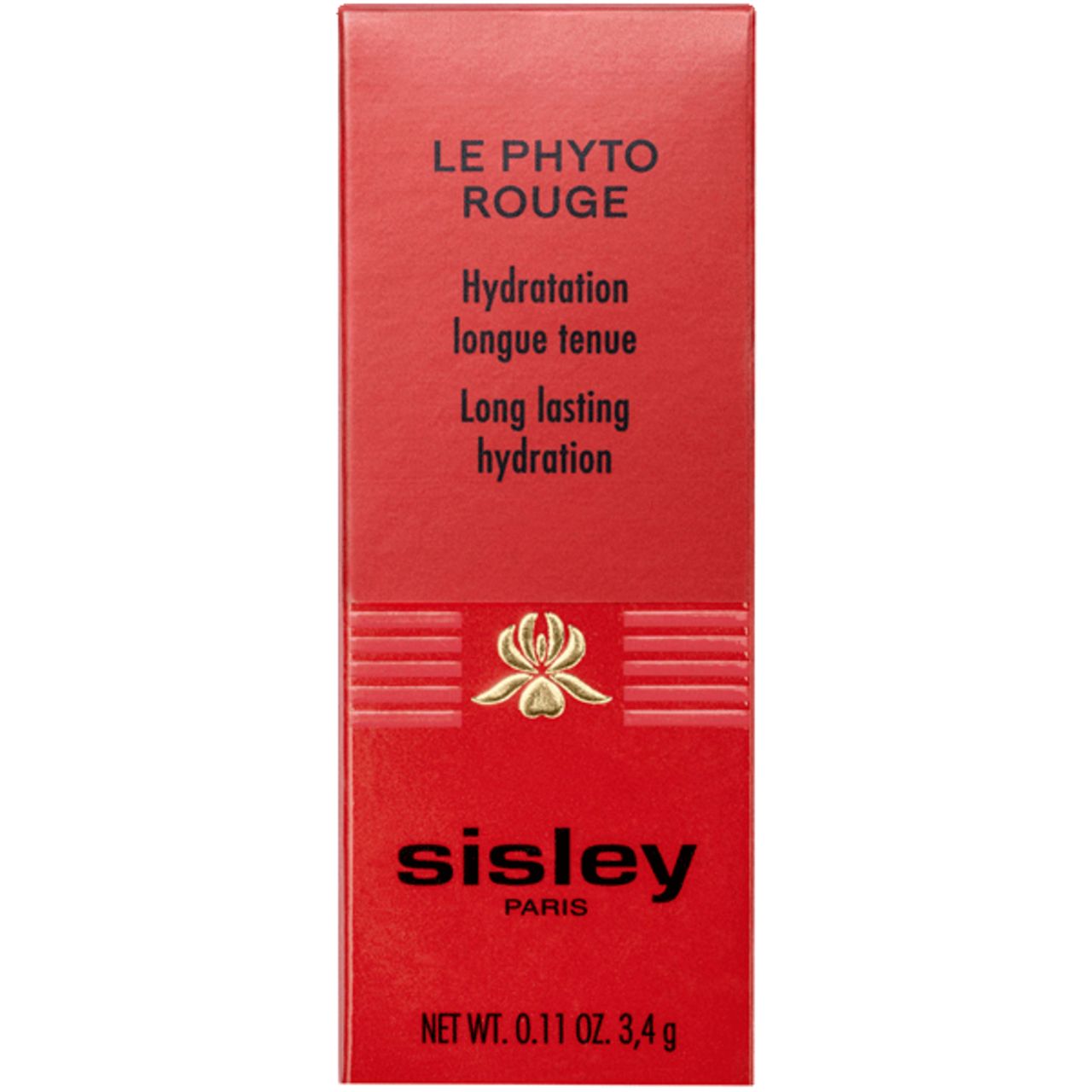 Rote Verpackung mit Produktnamen Le Phyto Rouge und Sisley-Logo. Text: Hydratation longue tenue.